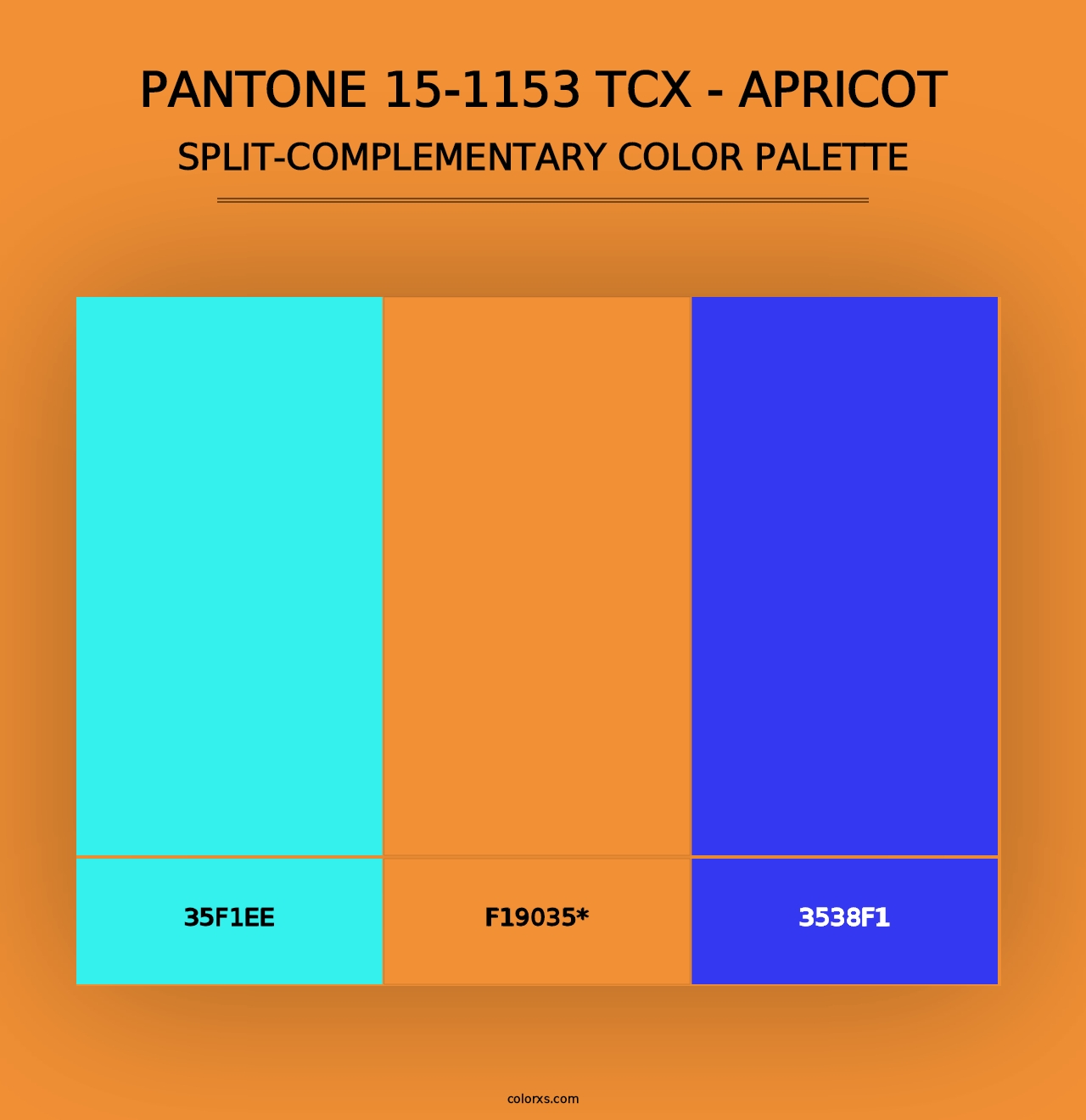 PANTONE 15-1153 TCX - Apricot - Split-Complementary Color Palette