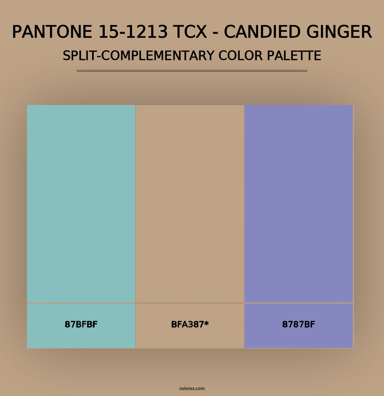 PANTONE 15-1213 TCX - Candied Ginger - Split-Complementary Color Palette