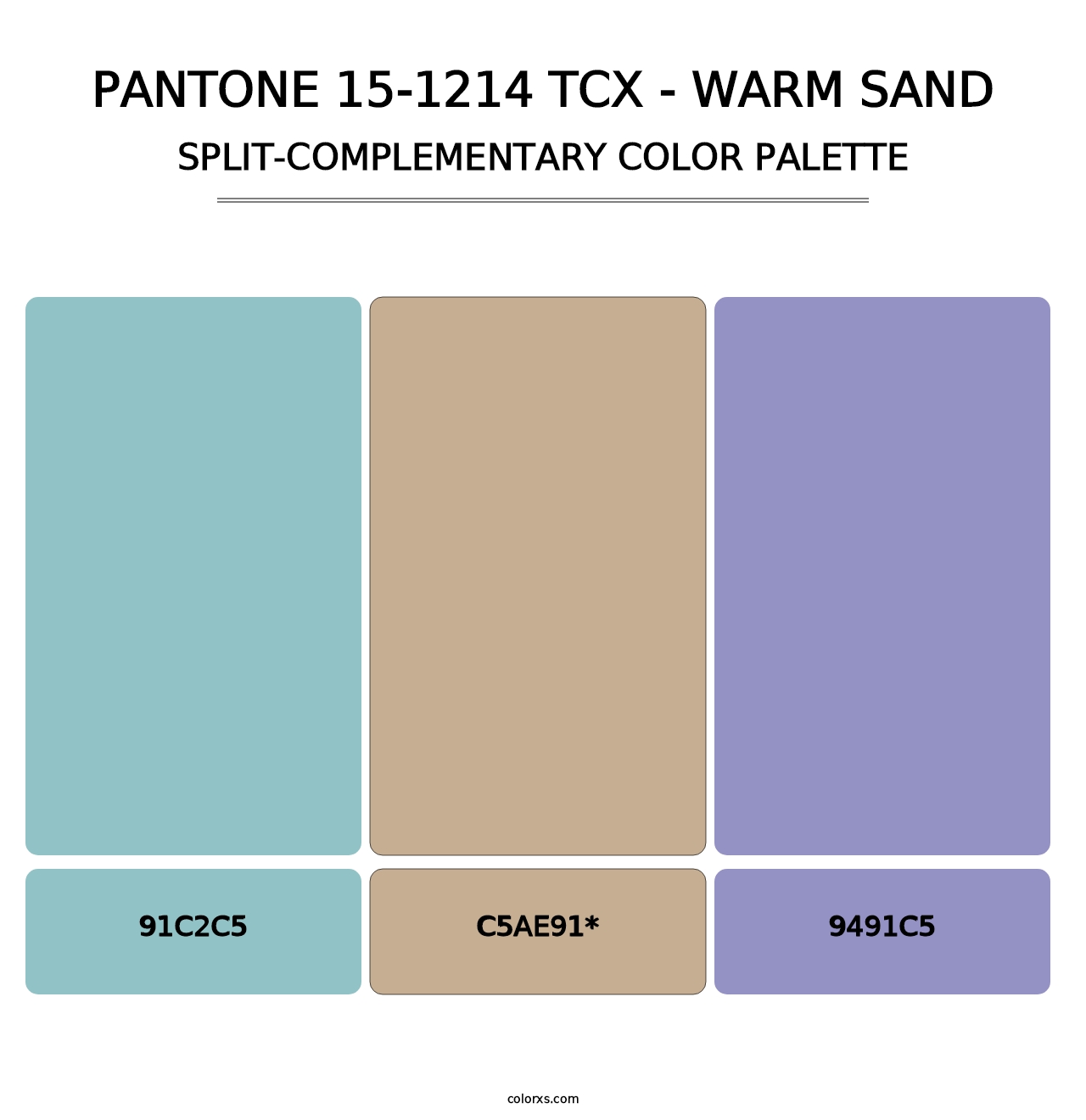 PANTONE 15-1214 TCX - Warm Sand - Split-Complementary Color Palette