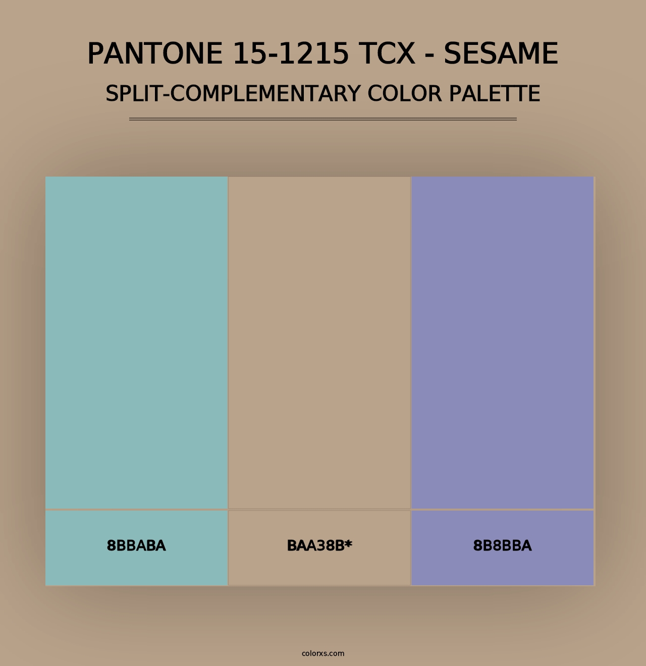 PANTONE 15-1215 TCX - Sesame - Split-Complementary Color Palette