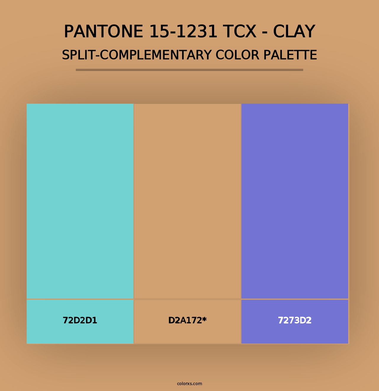 PANTONE 15-1231 TCX - Clay - Split-Complementary Color Palette