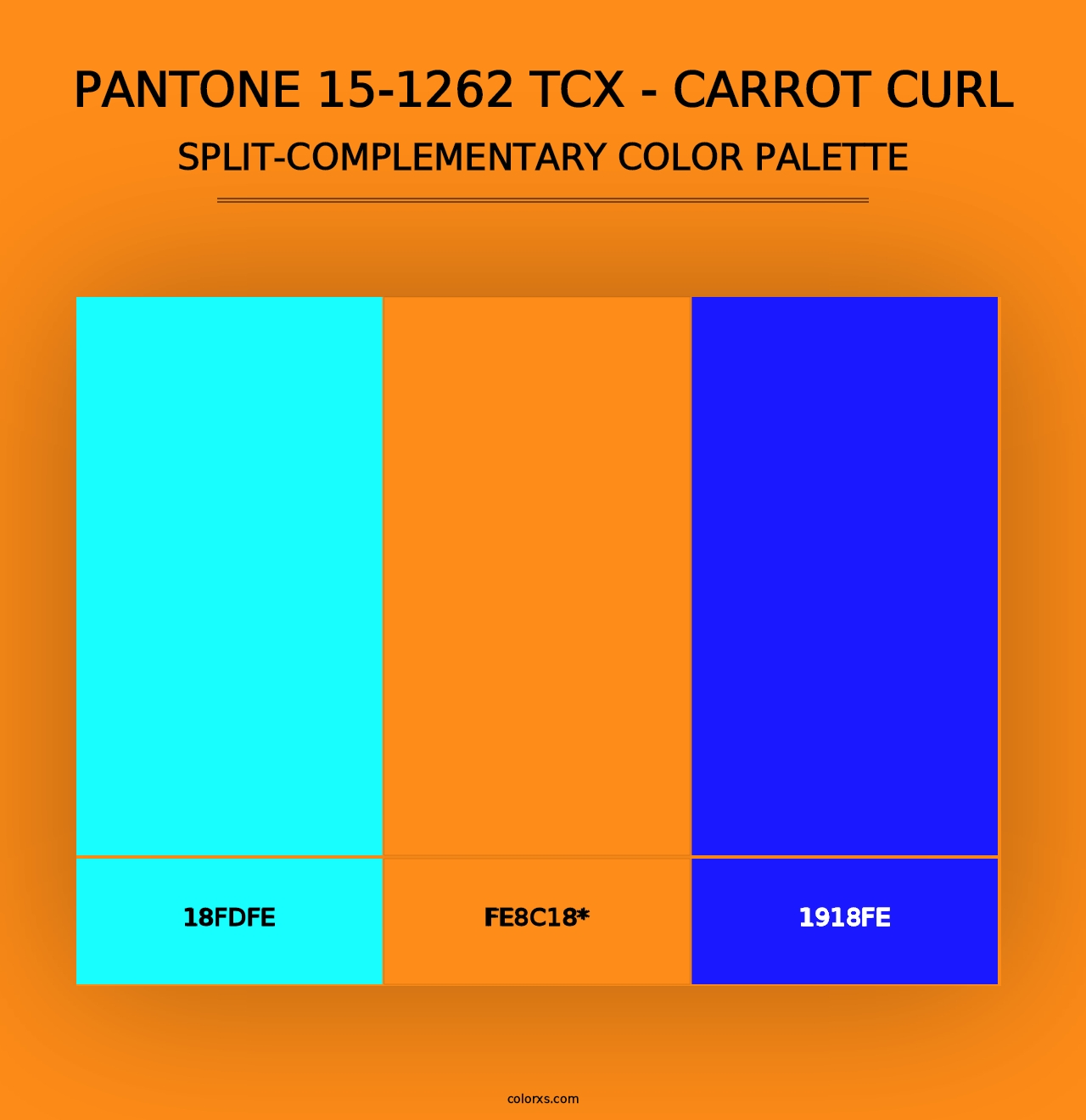 PANTONE 15-1262 TCX - Carrot Curl - Split-Complementary Color Palette