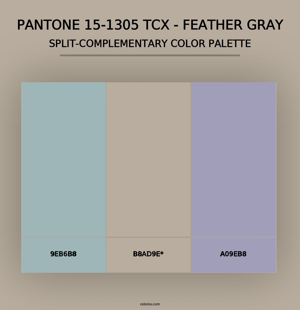 PANTONE 15-1305 TCX - Feather Gray - Split-Complementary Color Palette