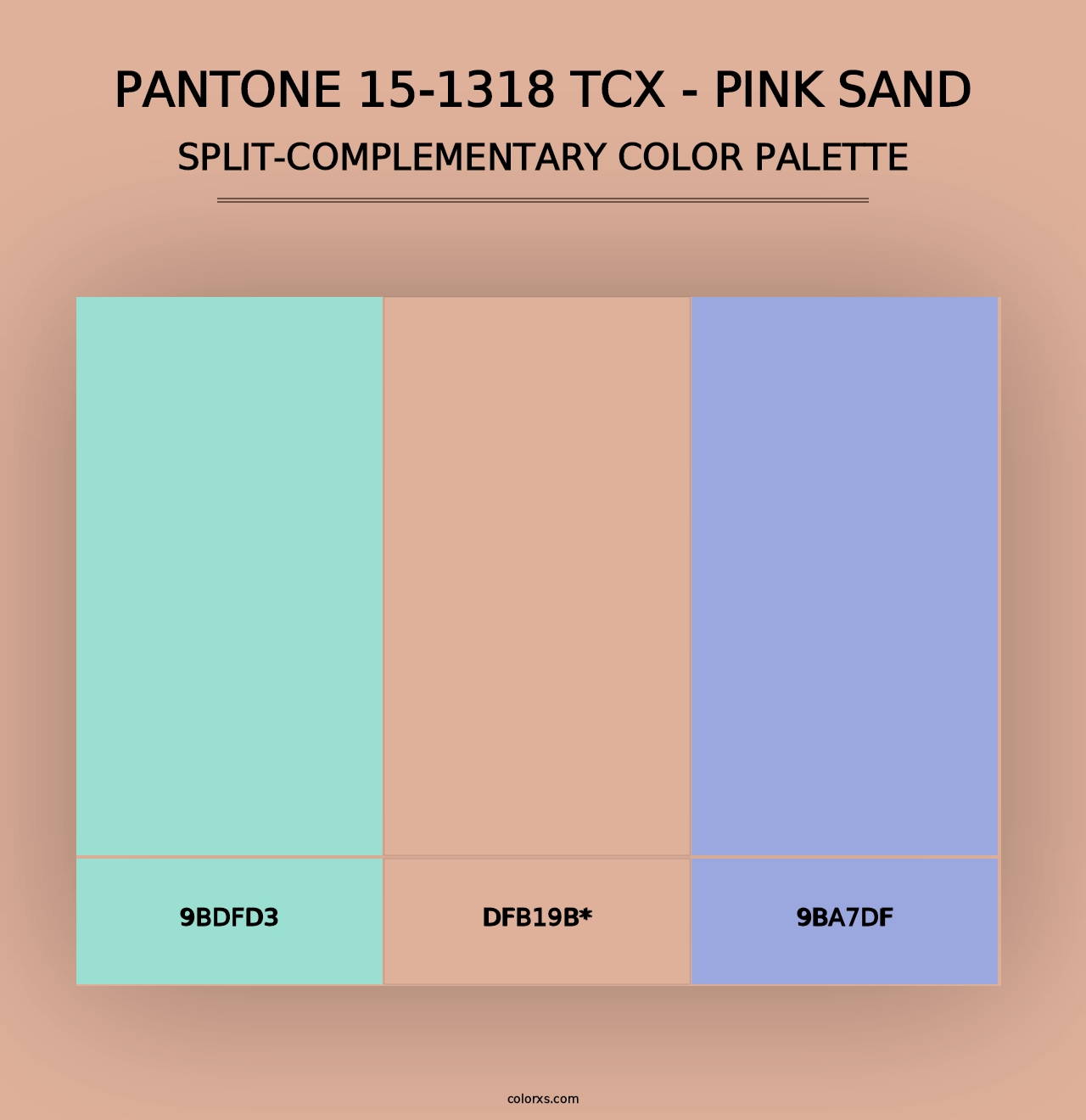 PANTONE 15-1318 TCX - Pink Sand - Split-Complementary Color Palette