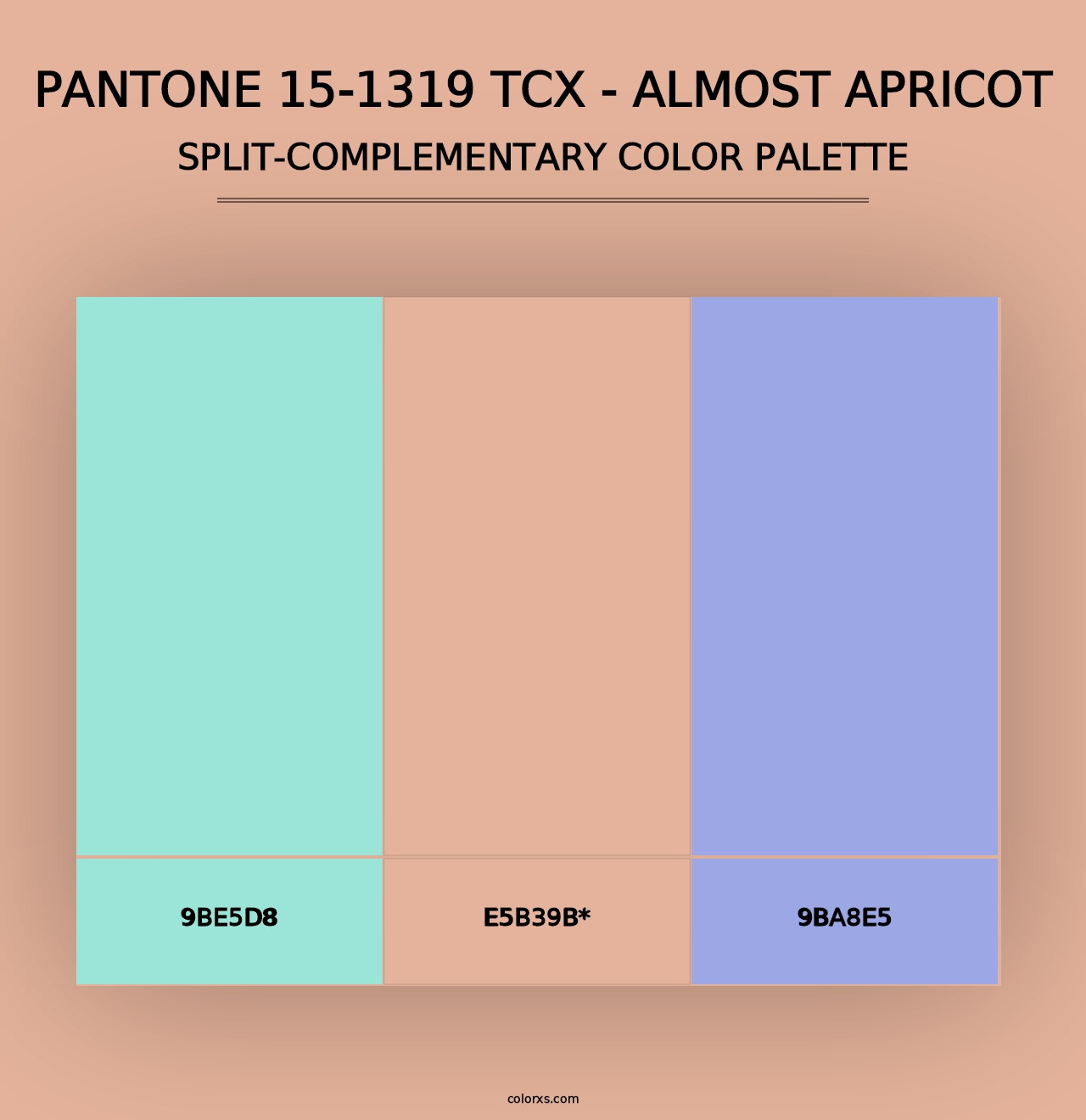 PANTONE 15-1319 TCX - Almost Apricot - Split-Complementary Color Palette