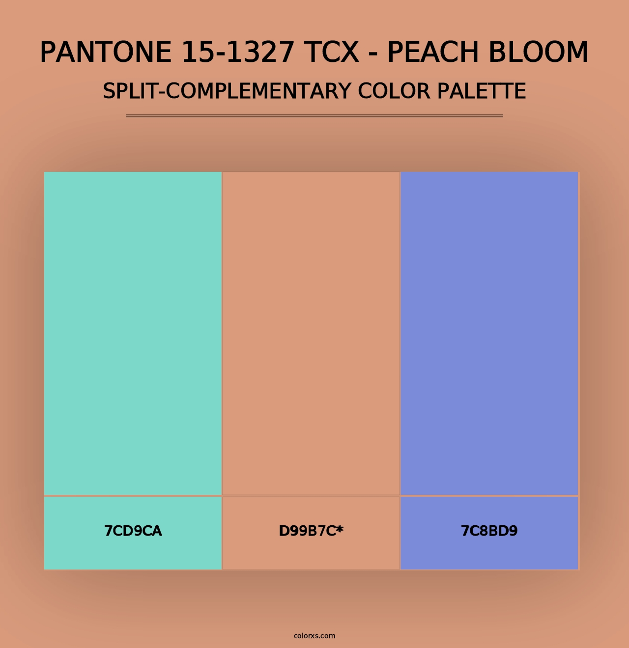 PANTONE 15-1327 TCX - Peach Bloom - Split-Complementary Color Palette