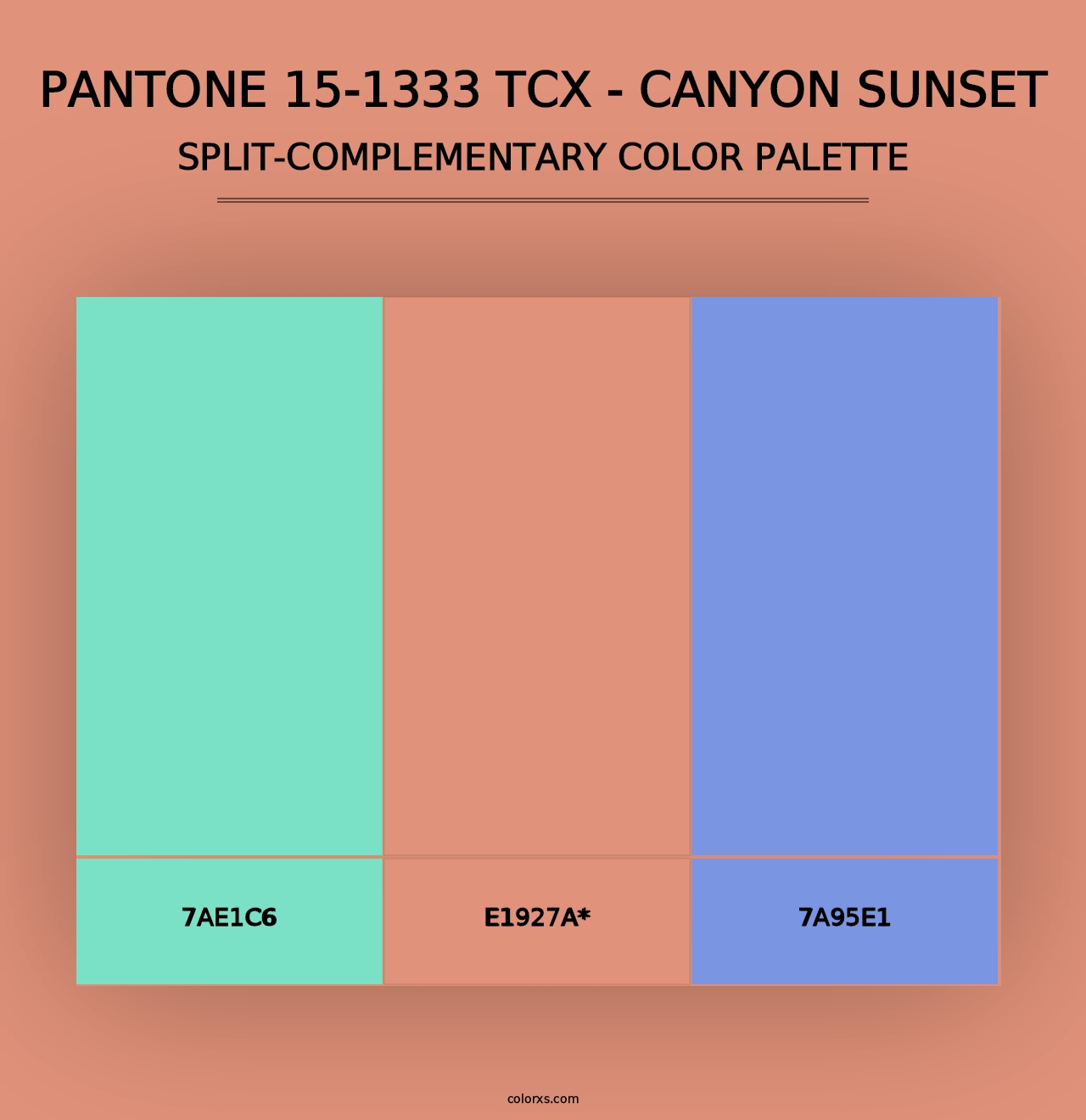 PANTONE 15-1333 TCX - Canyon Sunset - Split-Complementary Color Palette