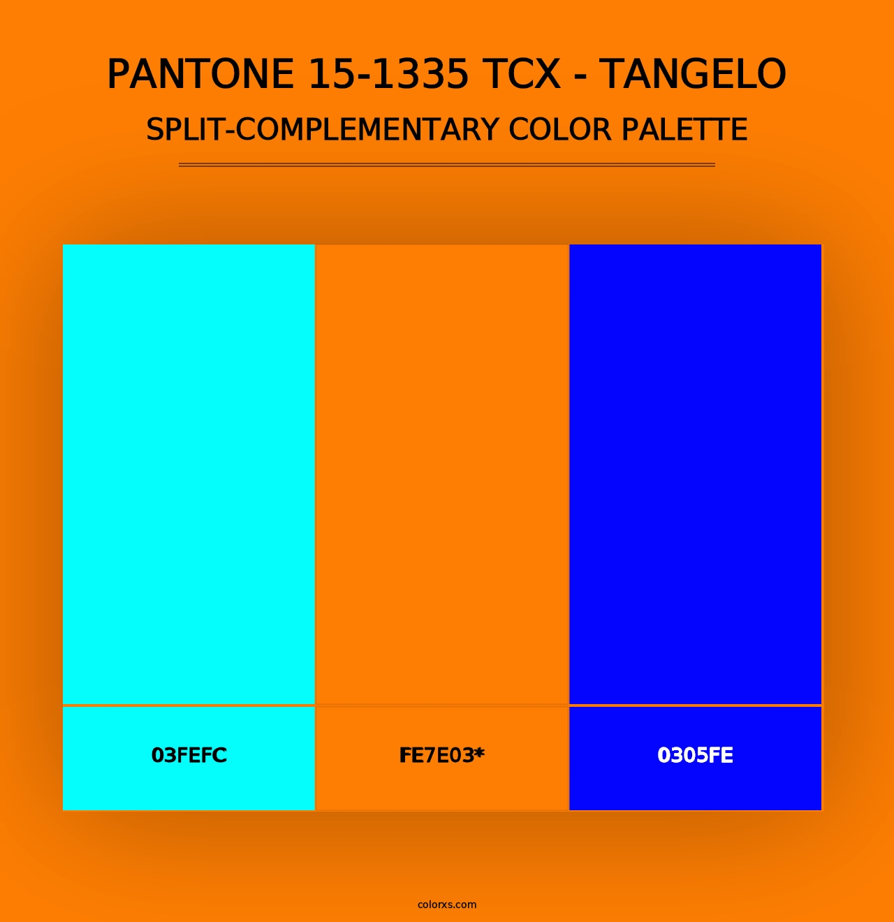 PANTONE 15-1335 TCX - Tangelo - Split-Complementary Color Palette