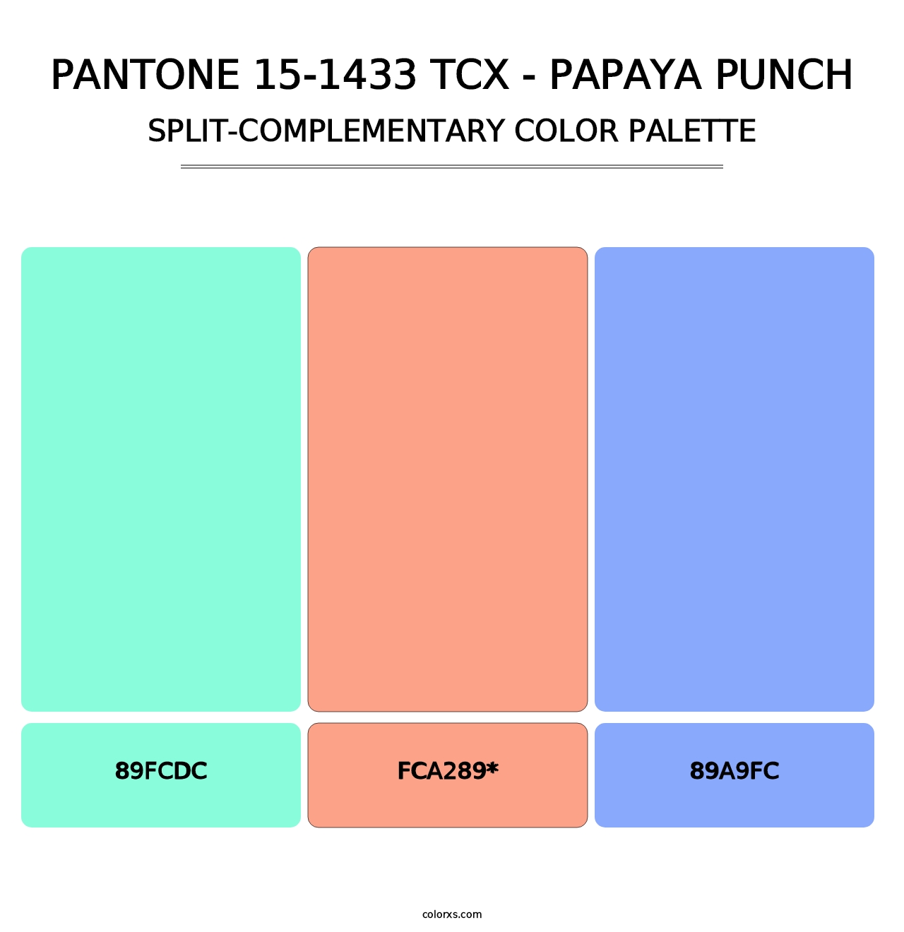 PANTONE 15-1433 TCX - Papaya Punch - Split-Complementary Color Palette