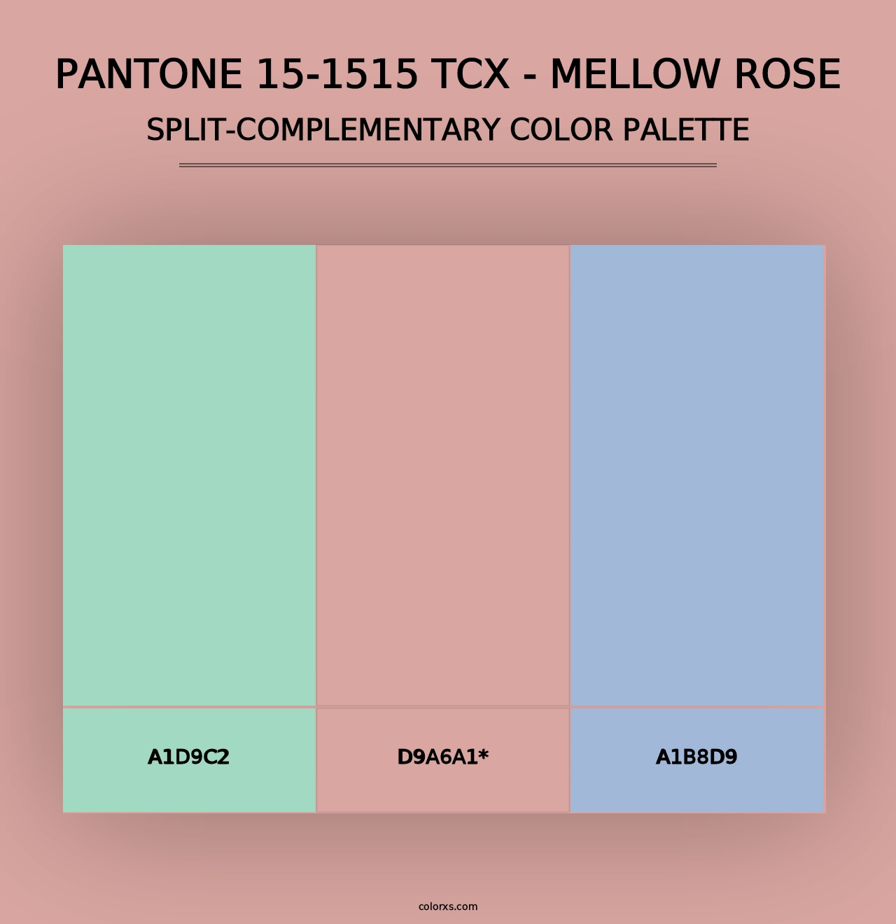 PANTONE 15-1515 TCX - Mellow Rose - Split-Complementary Color Palette