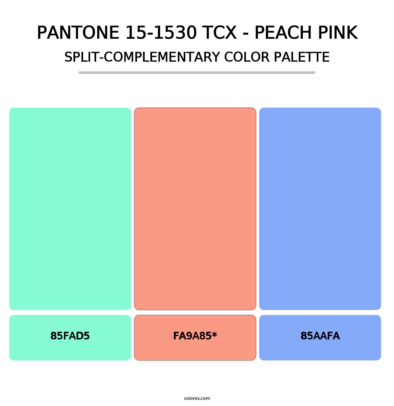 PANTONE 15-1530 TCX - Peach Pink - Split-Complementary Color Palette