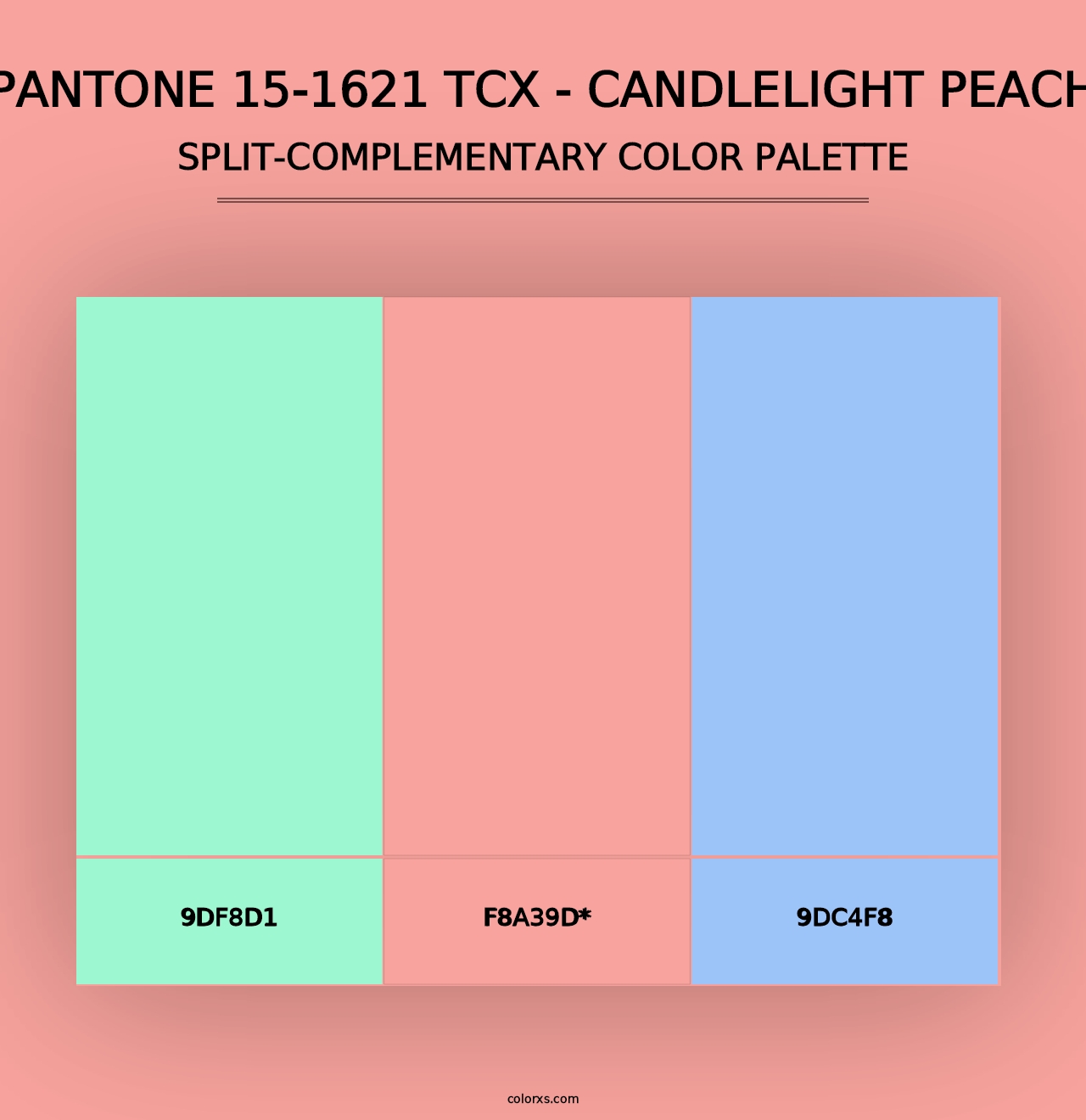 PANTONE 15-1621 TCX - Candlelight Peach - Split-Complementary Color Palette