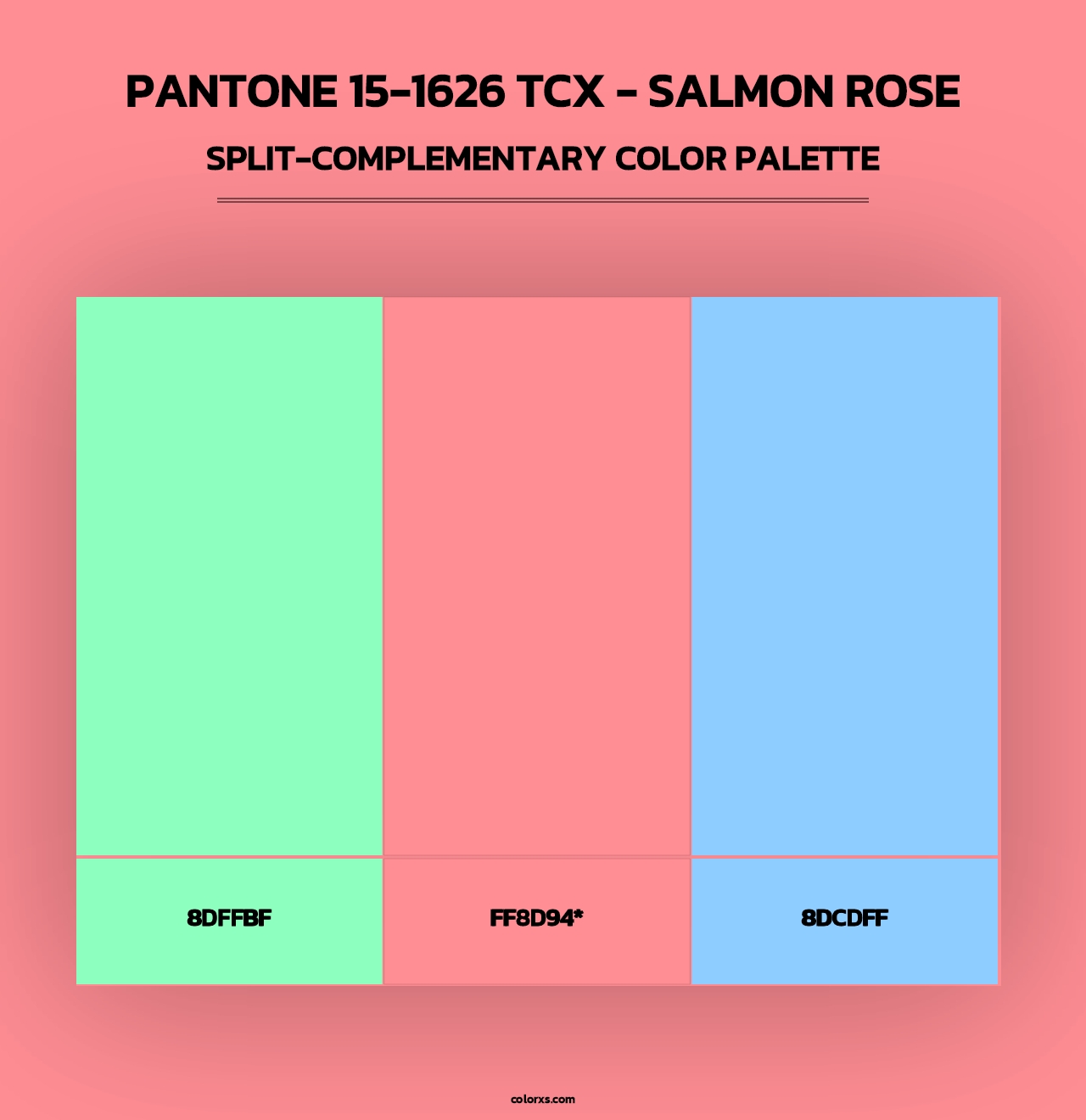 PANTONE 15-1626 TCX - Salmon Rose - Split-Complementary Color Palette