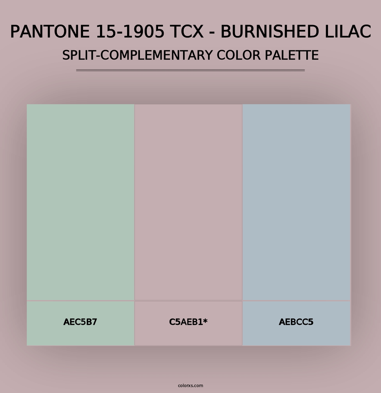 PANTONE 15-1905 TCX - Burnished Lilac - Split-Complementary Color Palette