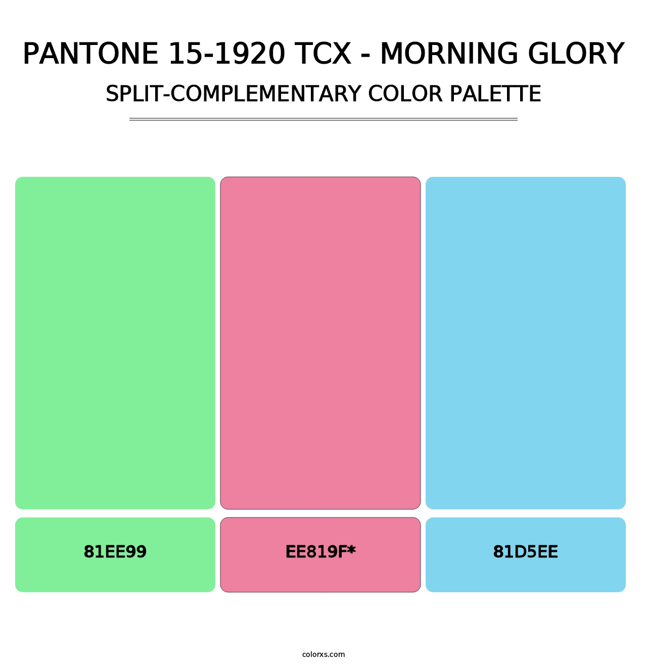 PANTONE 15-1920 TCX - Morning Glory - Split-Complementary Color Palette