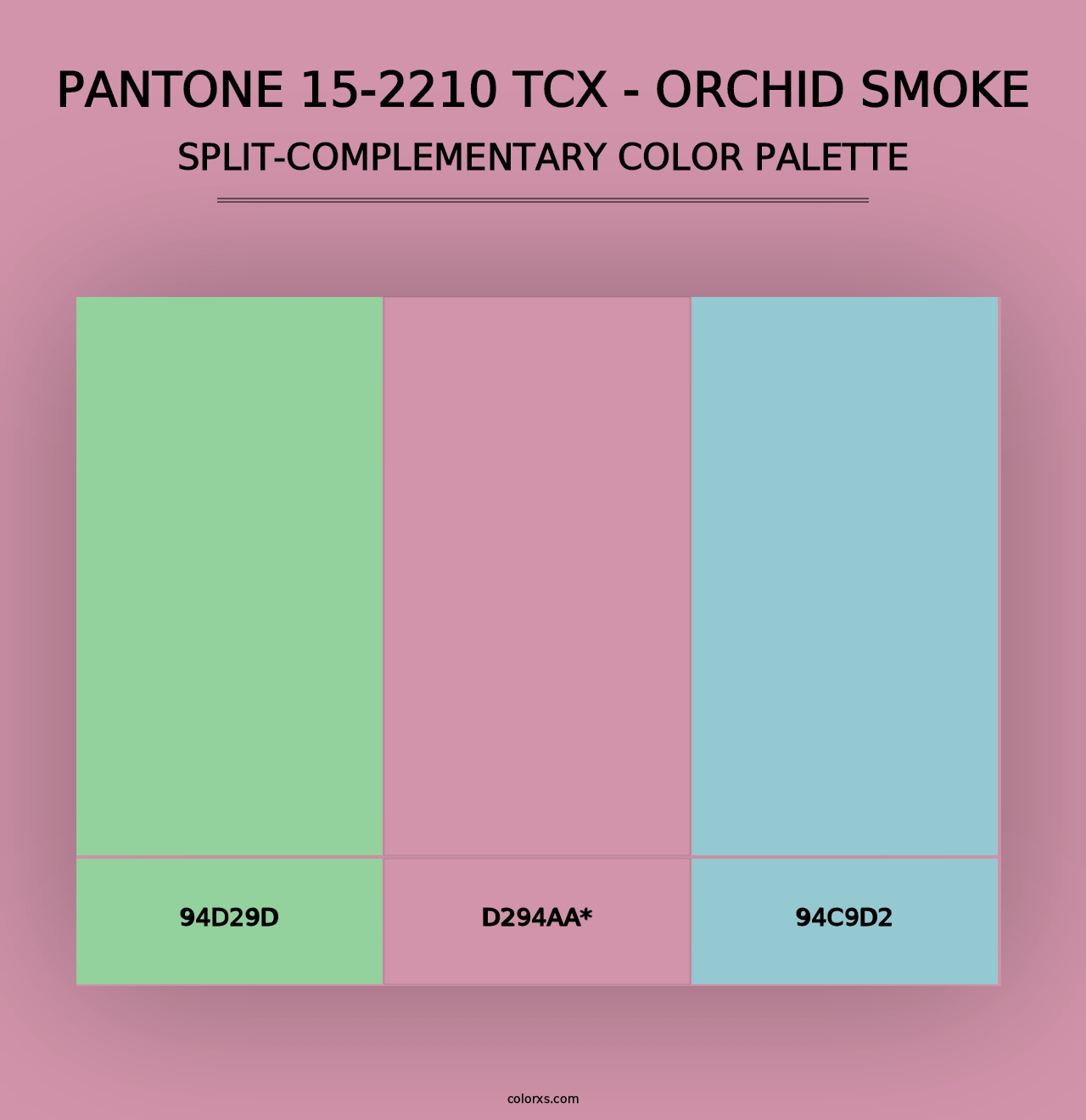 PANTONE 15-2210 TCX - Orchid Smoke - Split-Complementary Color Palette