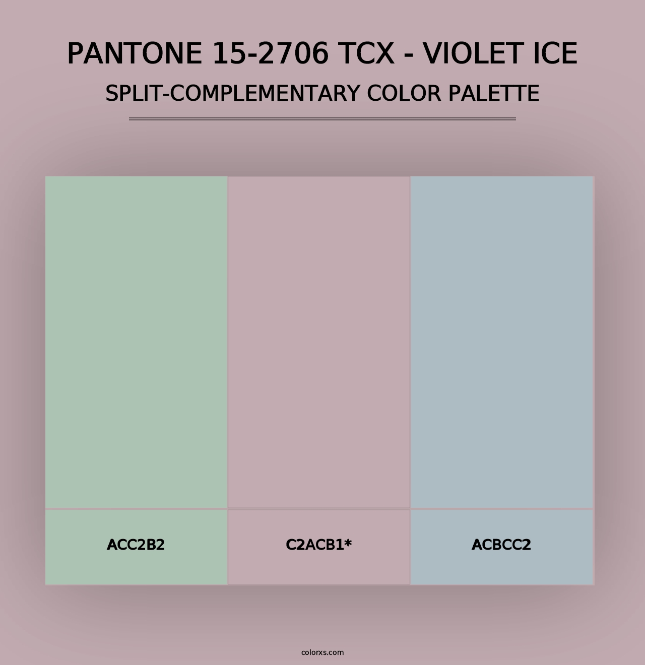 PANTONE 15-2706 TCX - Violet Ice - Split-Complementary Color Palette