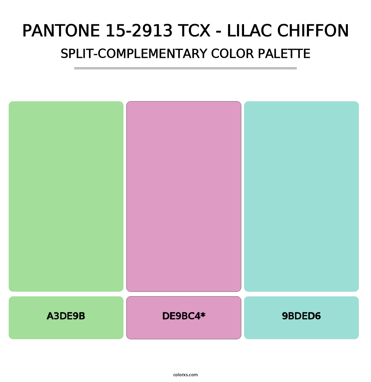 PANTONE 15-2913 TCX - Lilac Chiffon - Split-Complementary Color Palette