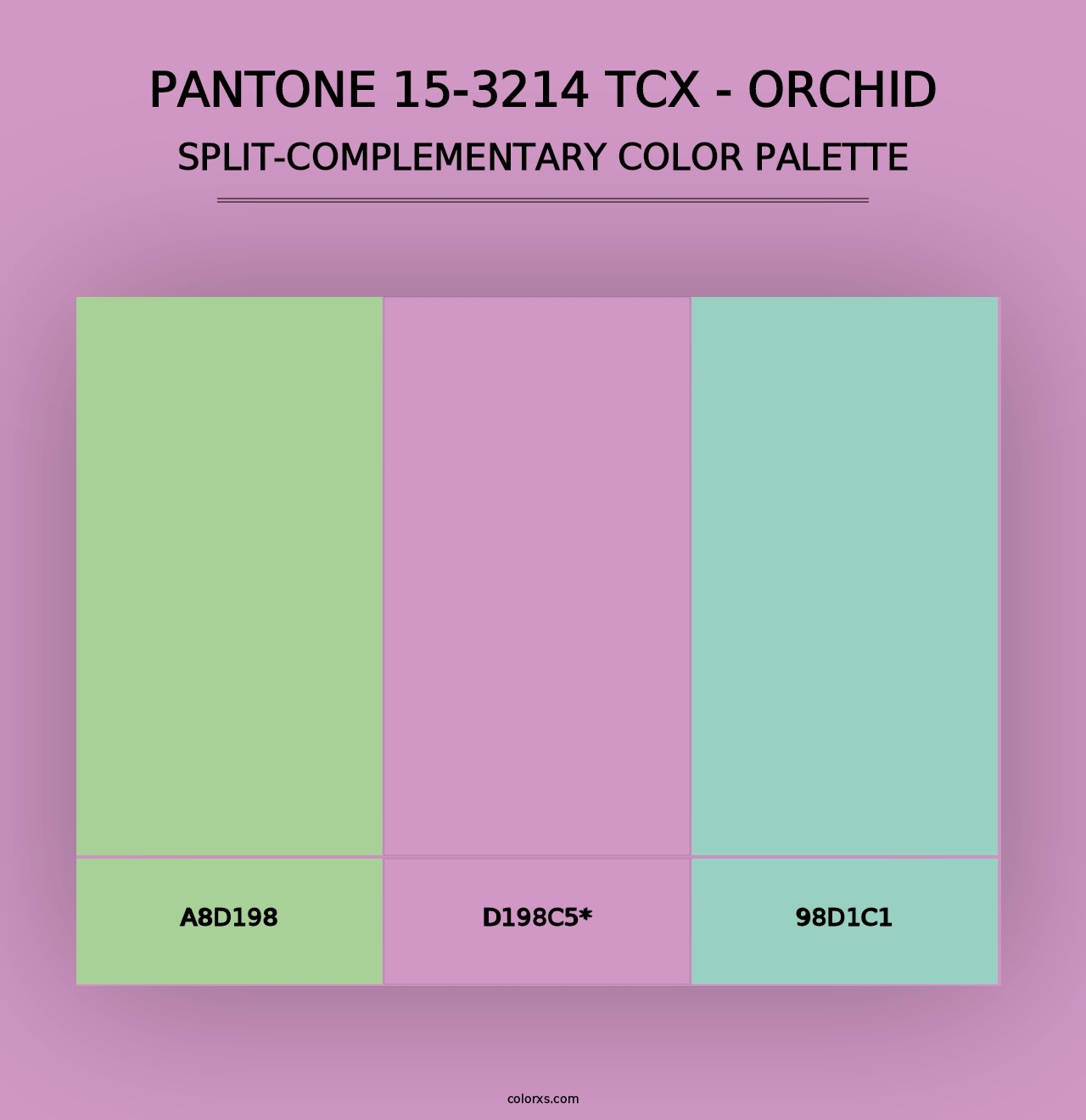 PANTONE 15-3214 TCX - Orchid - Split-Complementary Color Palette