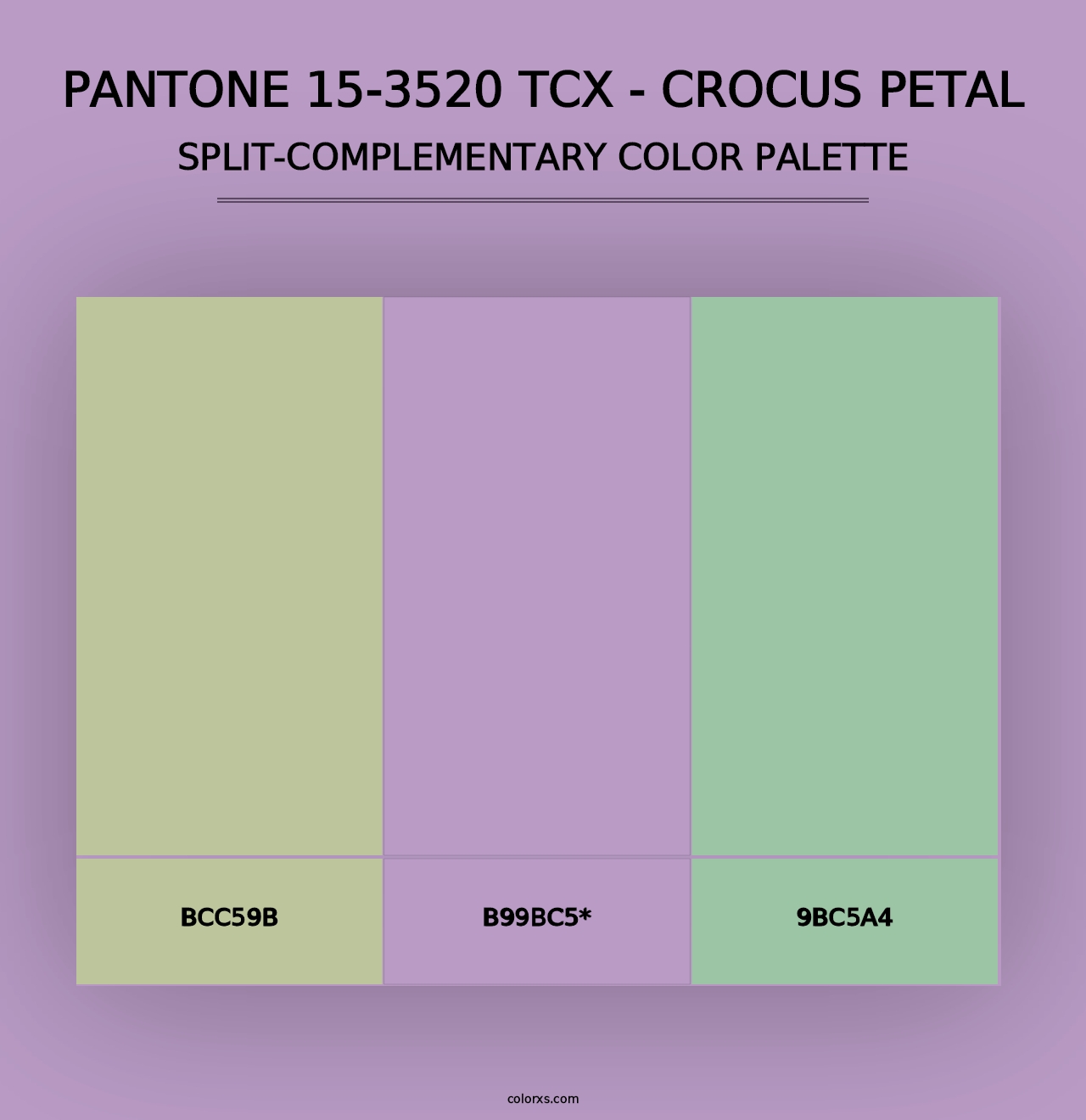 PANTONE 15-3520 TCX - Crocus Petal - Split-Complementary Color Palette