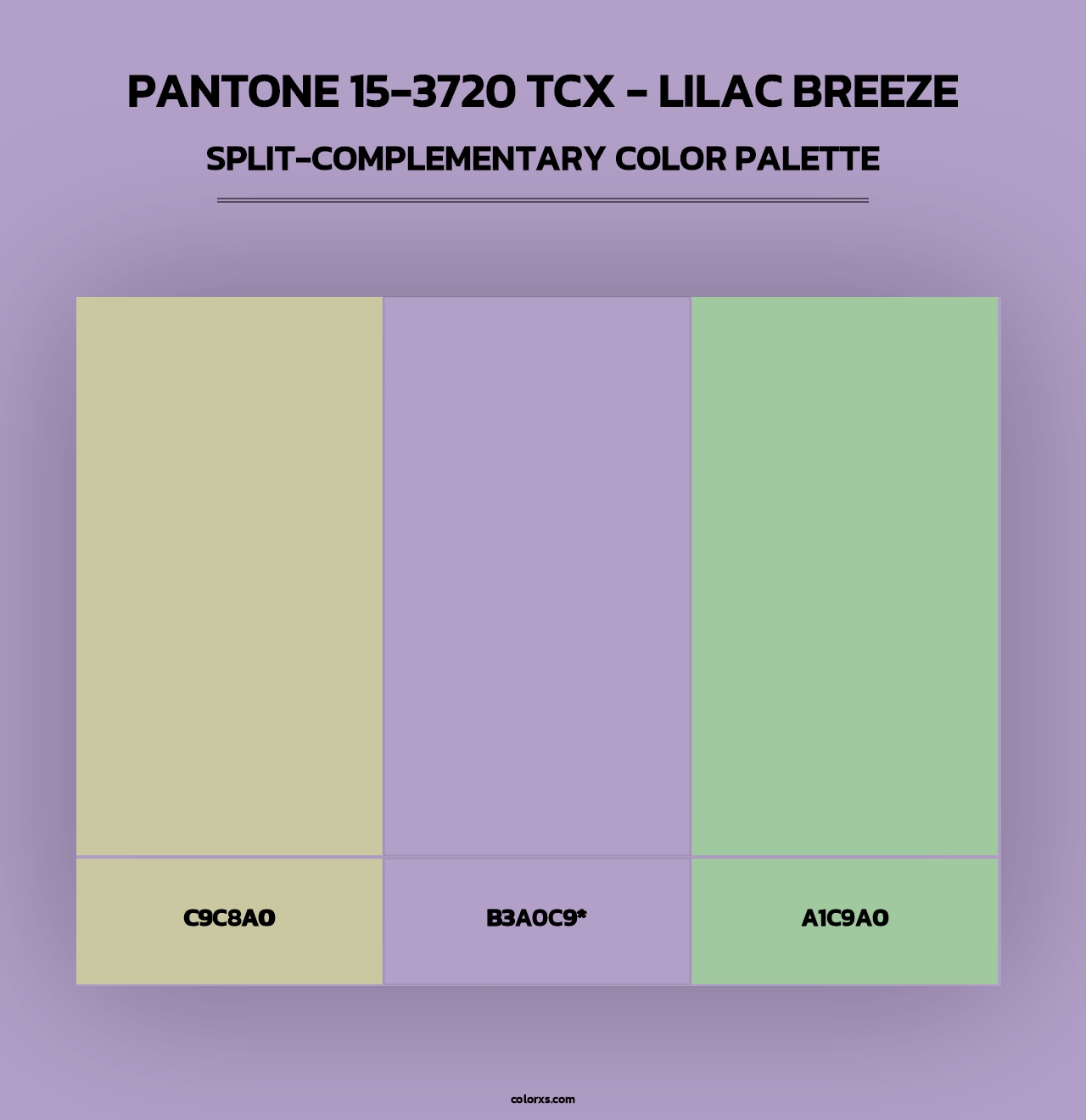 PANTONE 15-3720 TCX - Lilac Breeze - Split-Complementary Color Palette