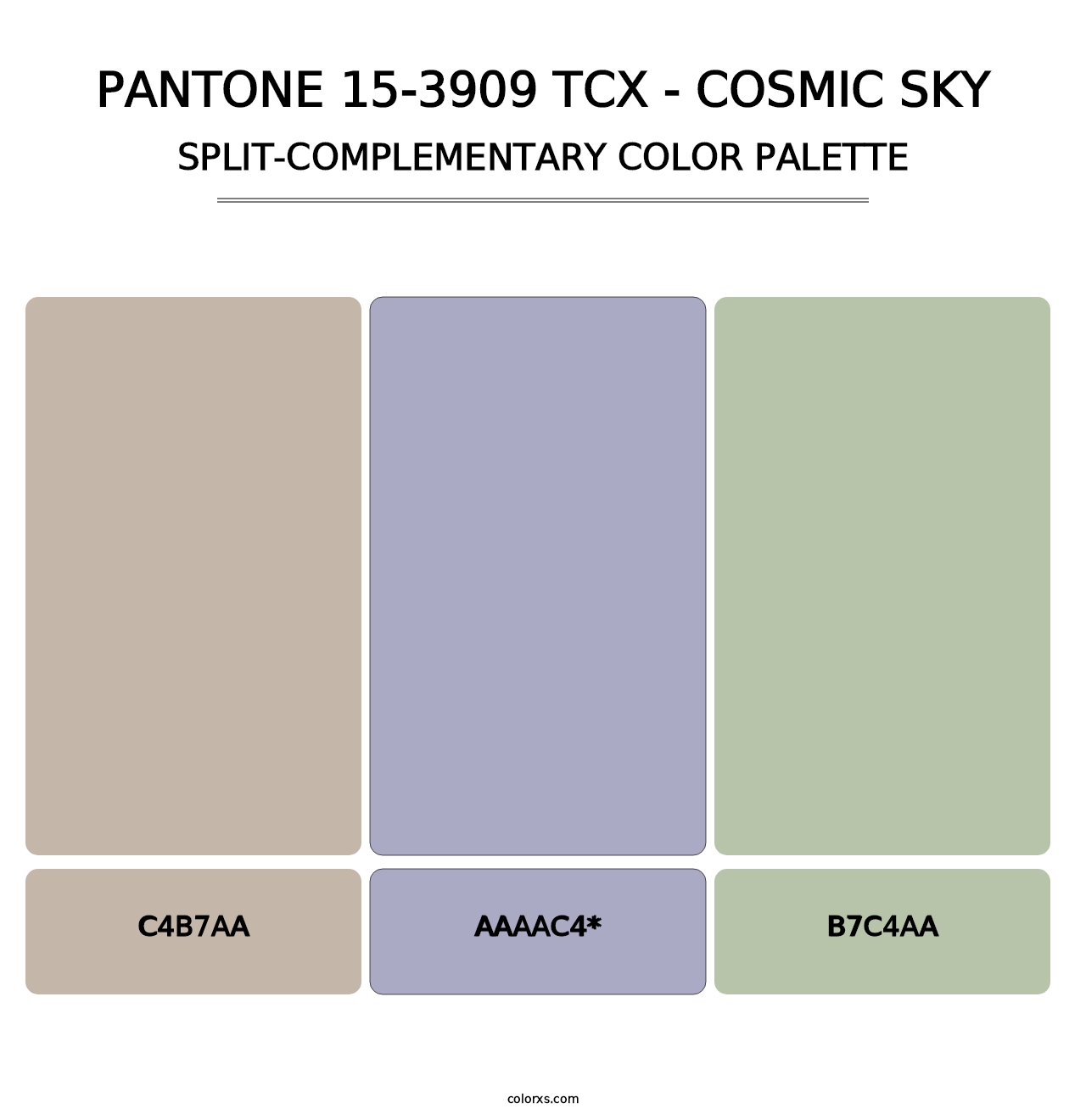 PANTONE 15-3909 TCX - Cosmic Sky - Split-Complementary Color Palette