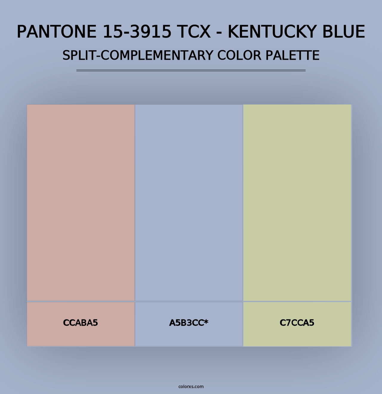 PANTONE 15-3915 TCX - Kentucky Blue - Split-Complementary Color Palette