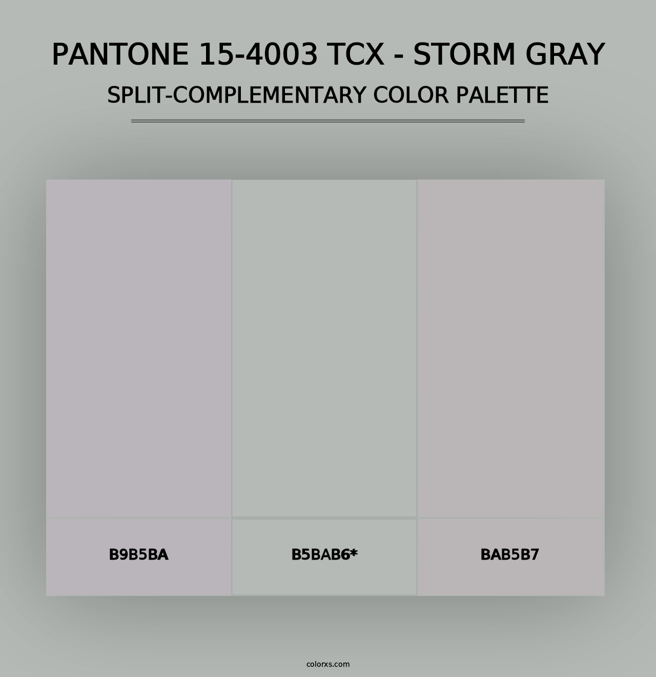 PANTONE 15-4003 TCX - Storm Gray - Split-Complementary Color Palette