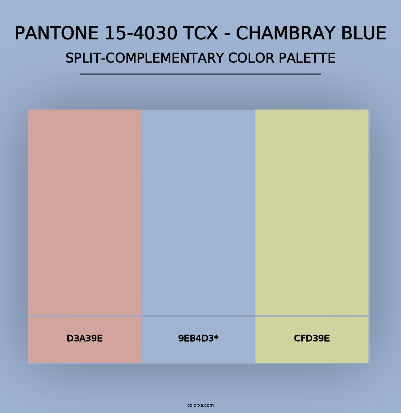 PANTONE 15-4030 TCX - Chambray Blue - Split-Complementary Color Palette