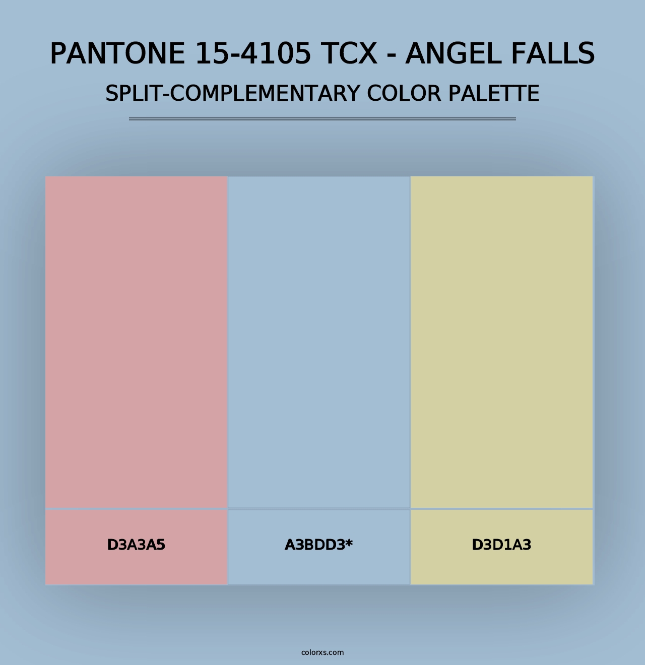 PANTONE 15-4105 TCX - Angel Falls - Split-Complementary Color Palette