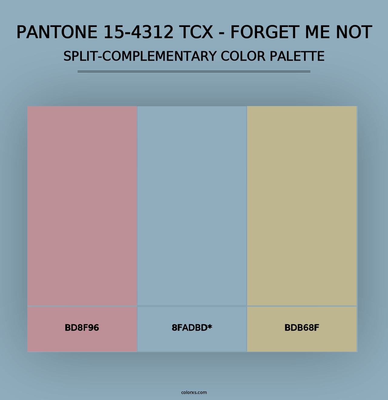 PANTONE 15-4312 TCX - Forget Me Not - Split-Complementary Color Palette