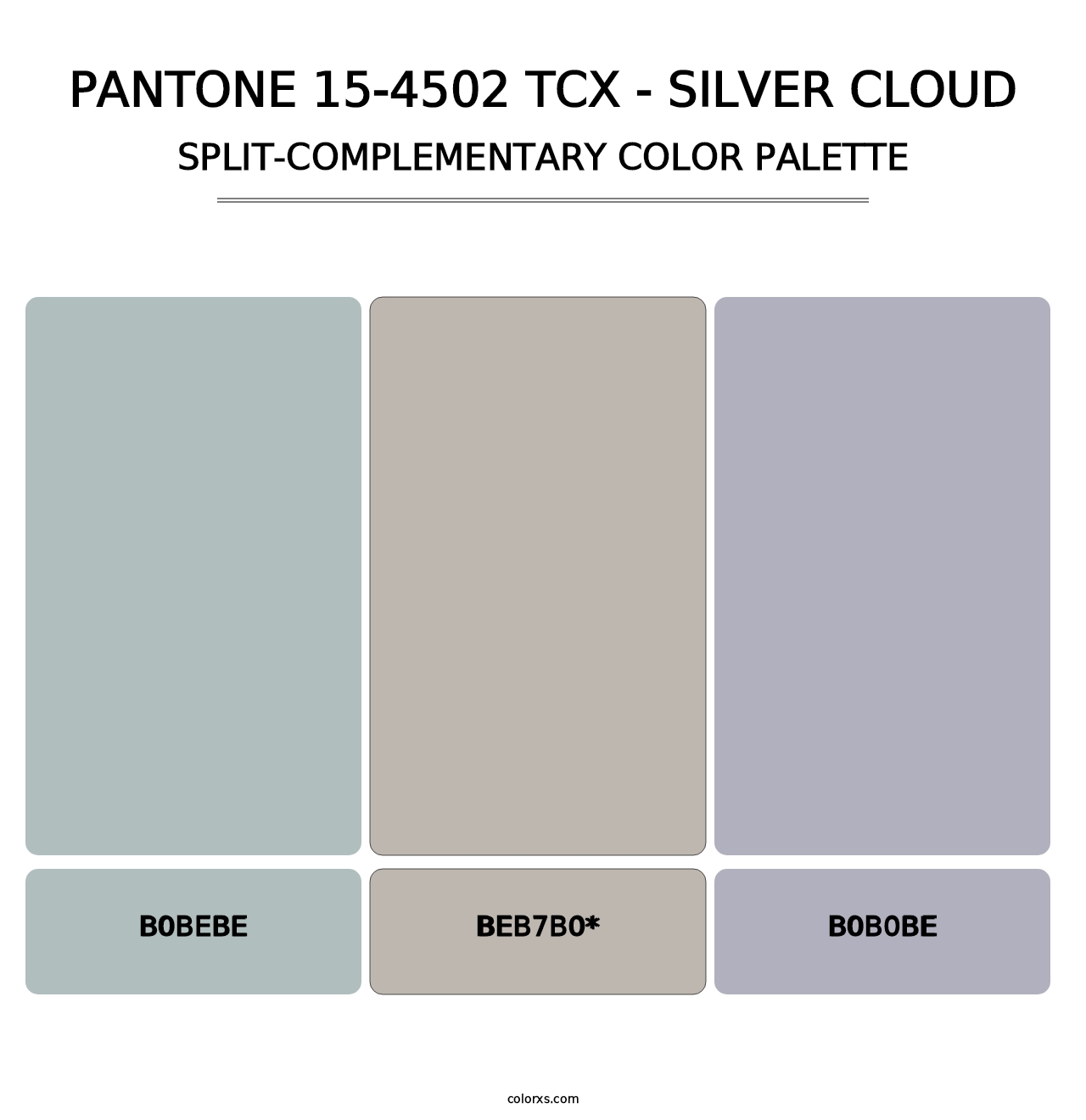 PANTONE 15-4502 TCX - Silver Cloud - Split-Complementary Color Palette