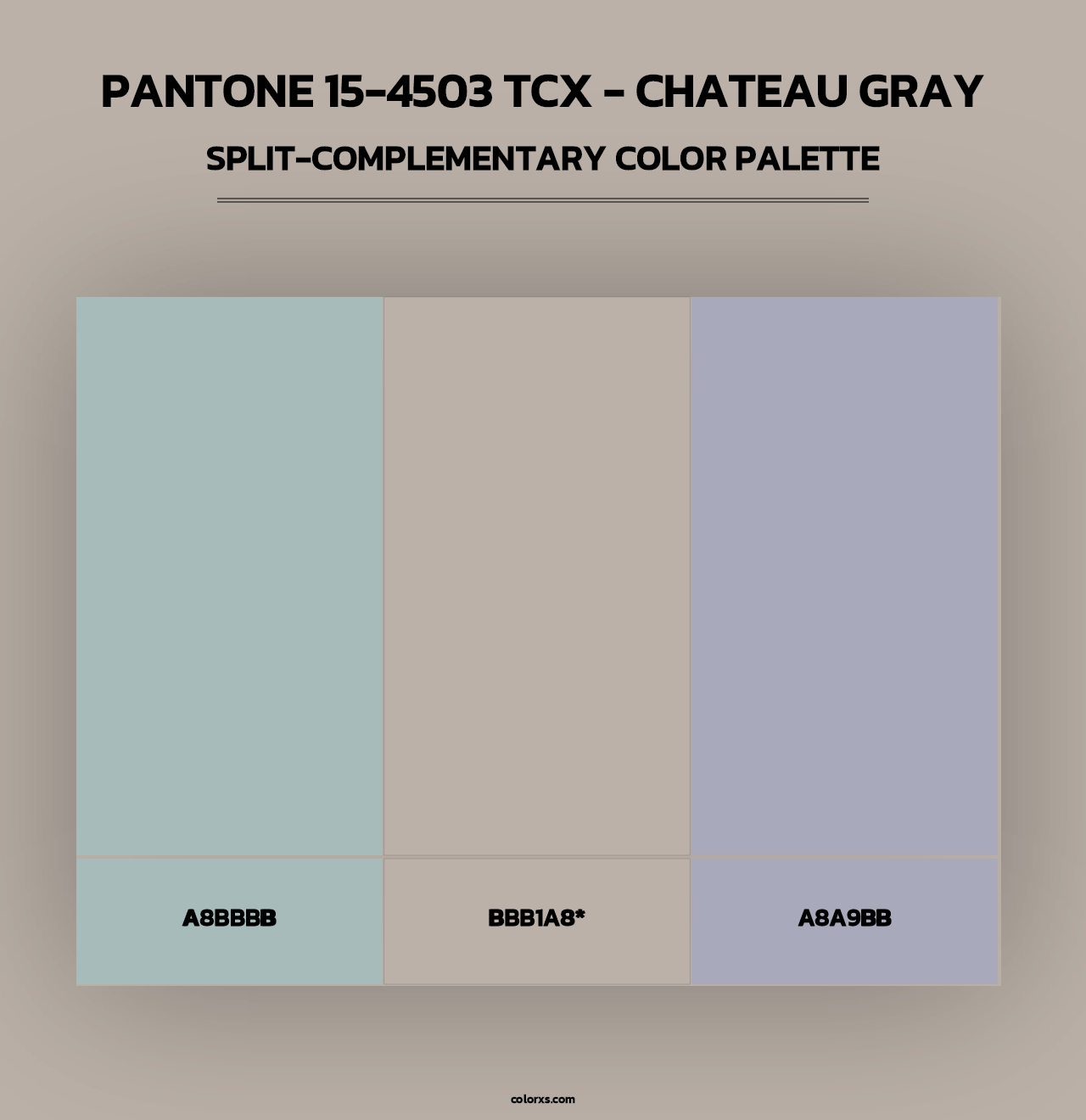 PANTONE 15-4503 TCX - Chateau Gray - Split-Complementary Color Palette