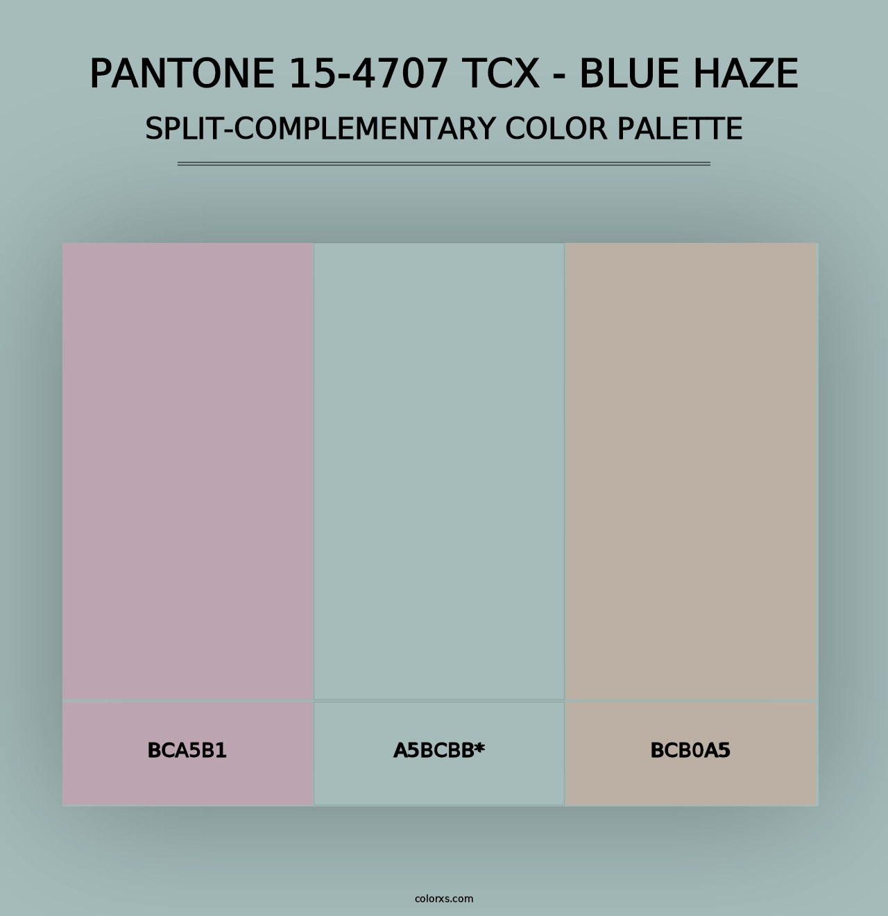 PANTONE 15-4707 TCX - Blue Haze - Split-Complementary Color Palette