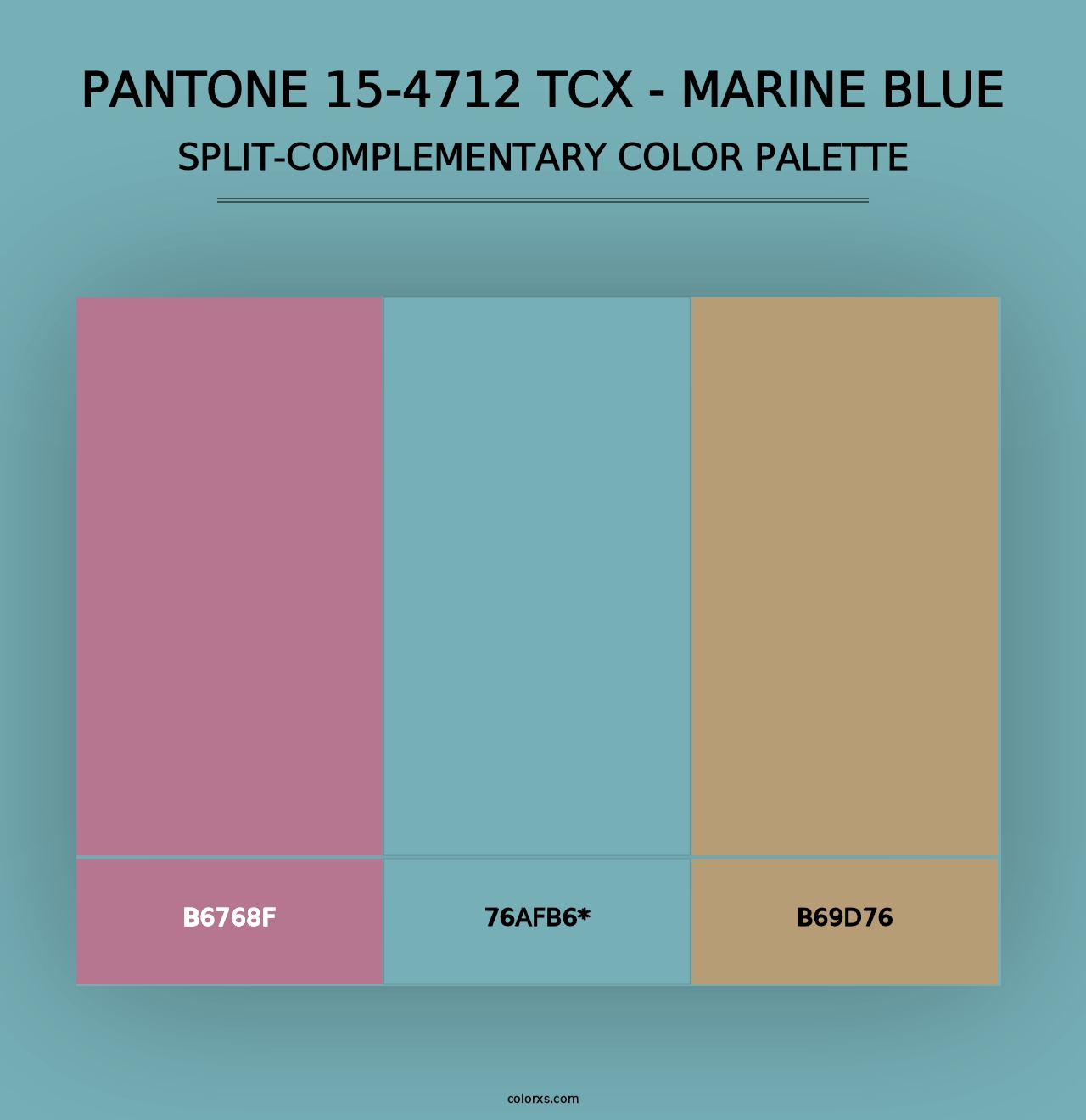 PANTONE 15-4712 TCX - Marine Blue - Split-Complementary Color Palette