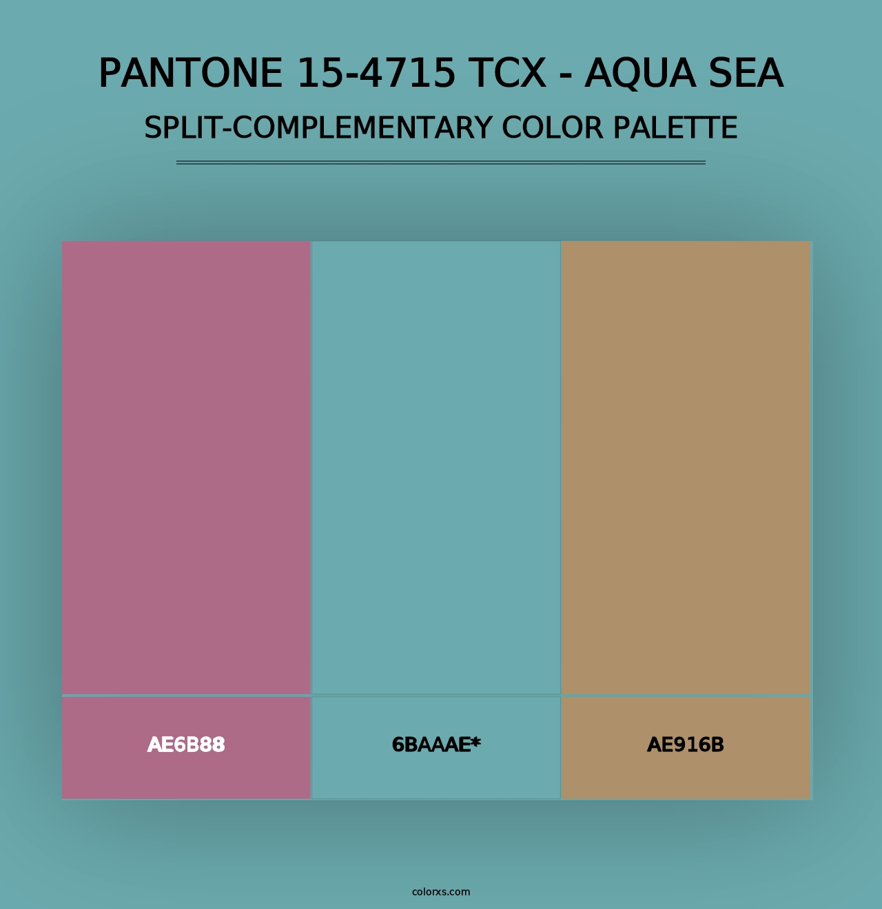 PANTONE 15-4715 TCX - Aqua Sea - Split-Complementary Color Palette