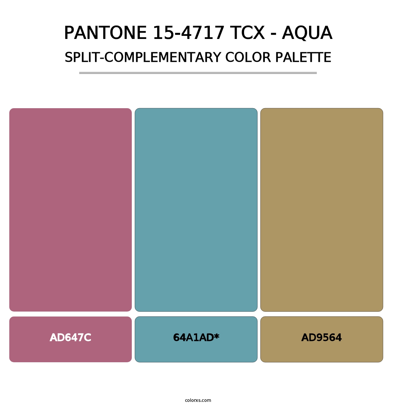 PANTONE 15-4717 TCX - Aqua - Split-Complementary Color Palette