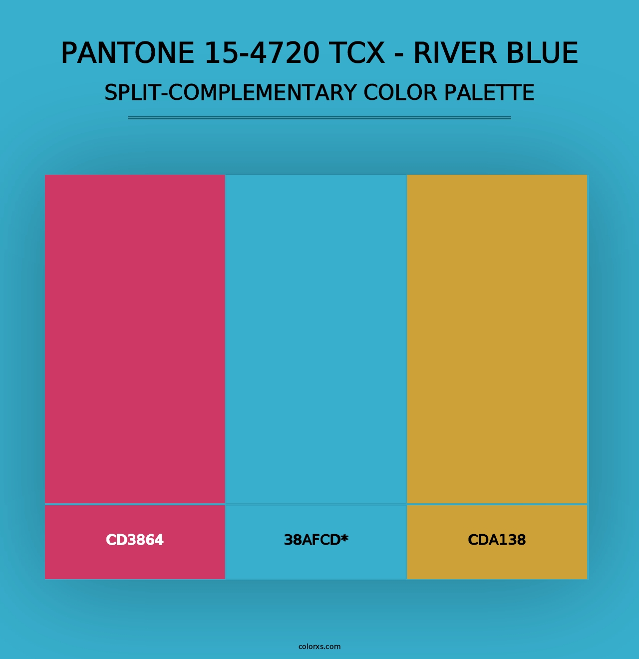 PANTONE 15-4720 TCX - River Blue - Split-Complementary Color Palette