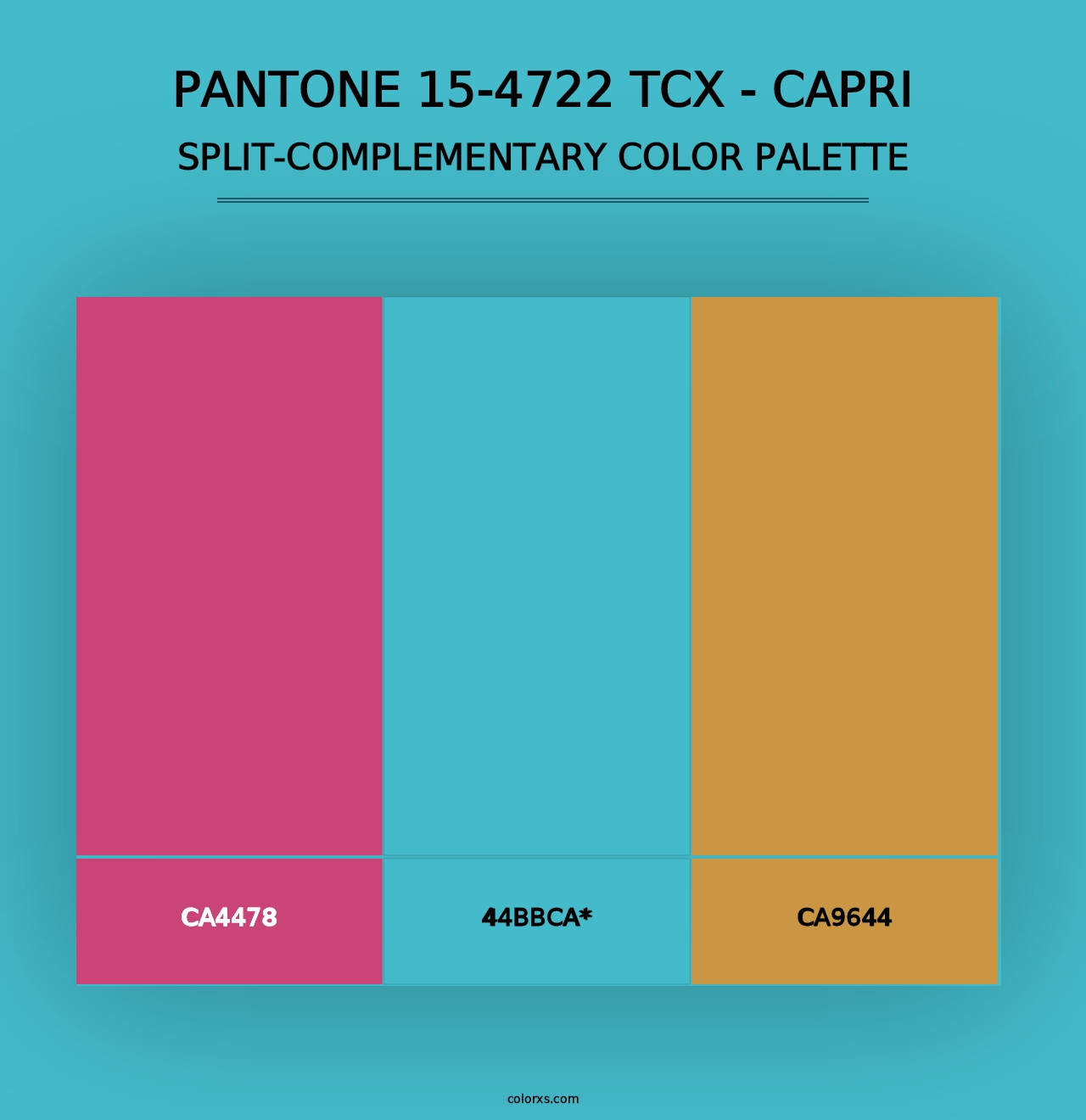 PANTONE 15-4722 TCX - Capri - Split-Complementary Color Palette