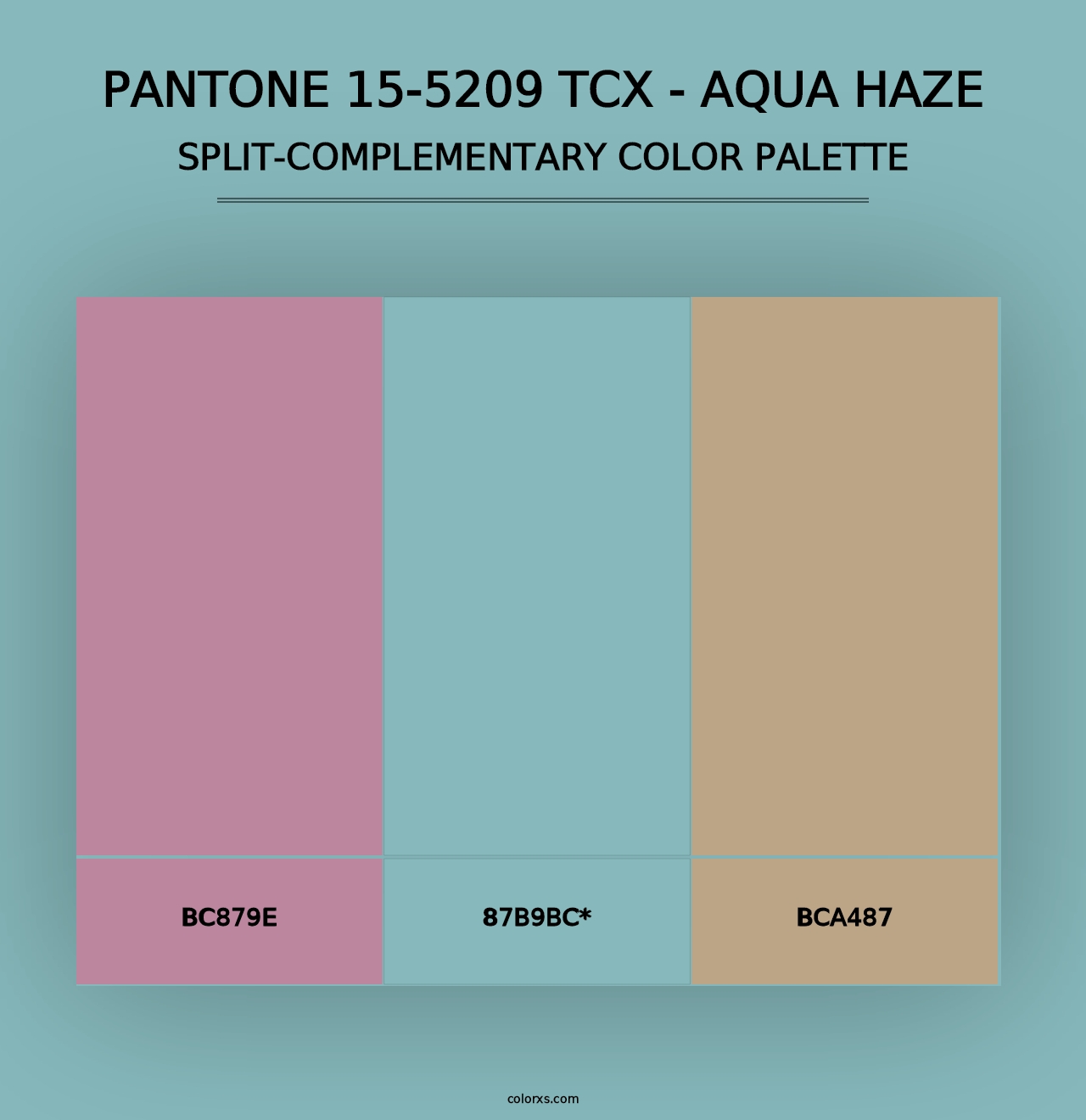 PANTONE 15-5209 TCX - Aqua Haze - Split-Complementary Color Palette