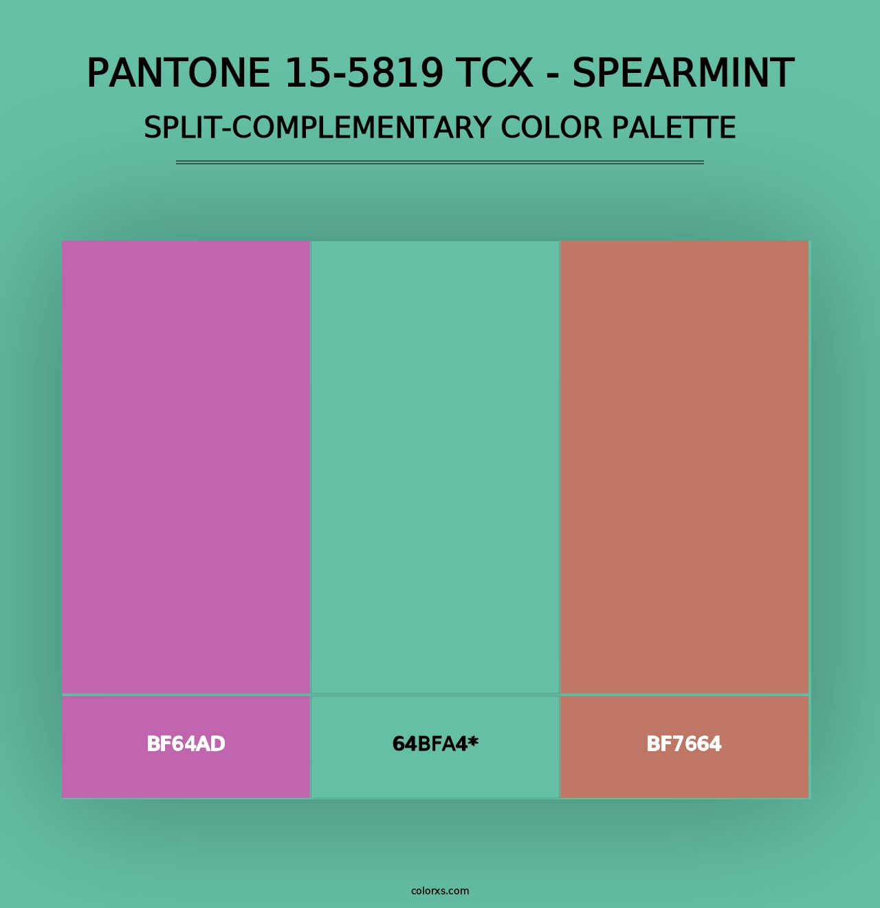 PANTONE 15-5819 TCX - Spearmint - Split-Complementary Color Palette