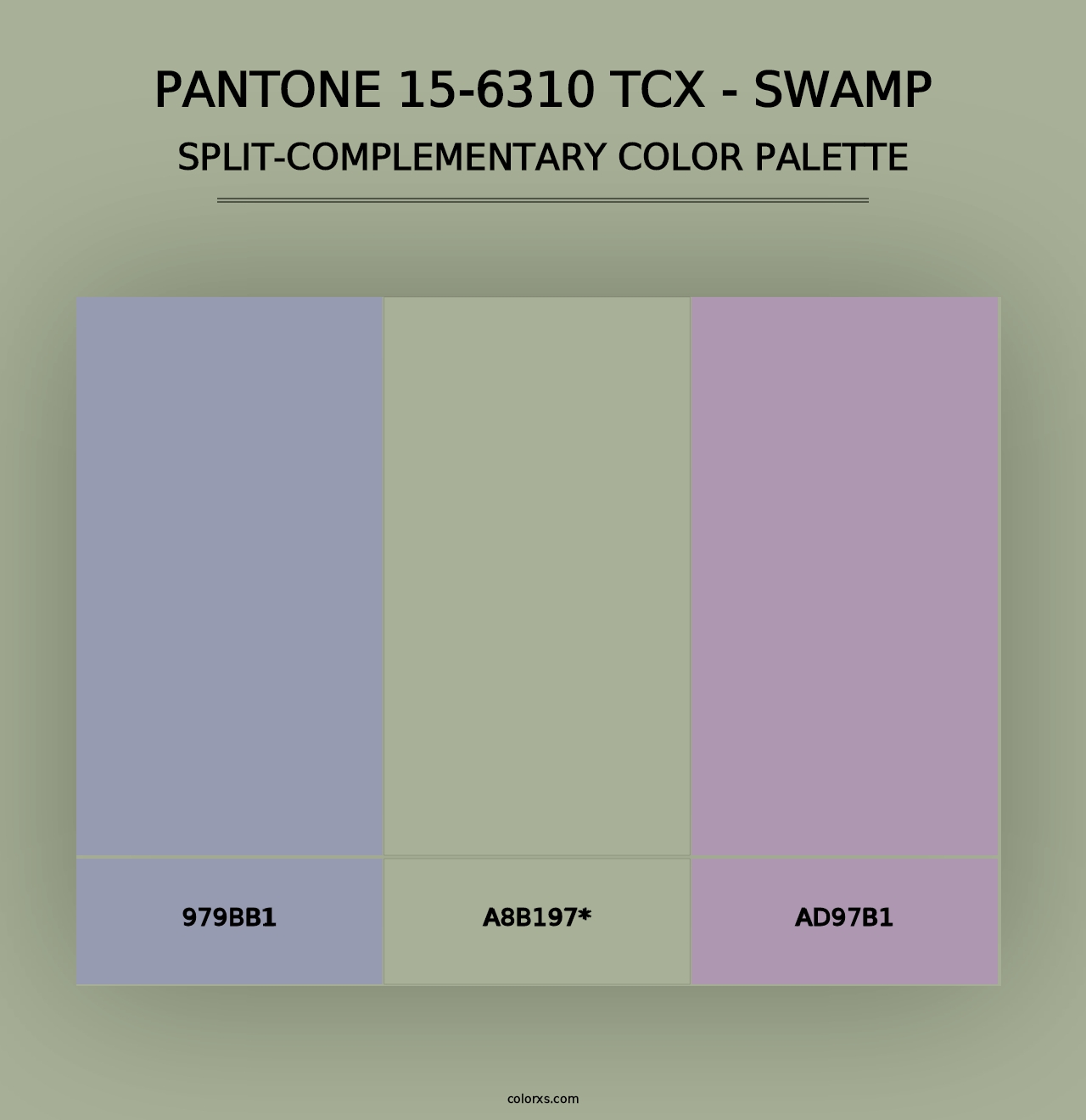 PANTONE 15-6310 TCX - Swamp - Split-Complementary Color Palette