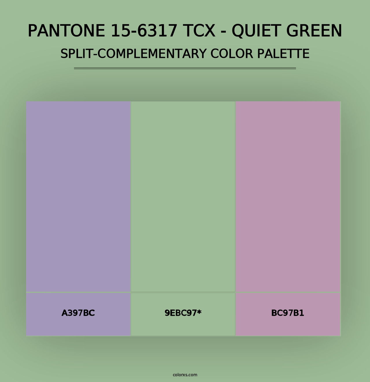 PANTONE 15-6317 TCX - Quiet Green - Split-Complementary Color Palette