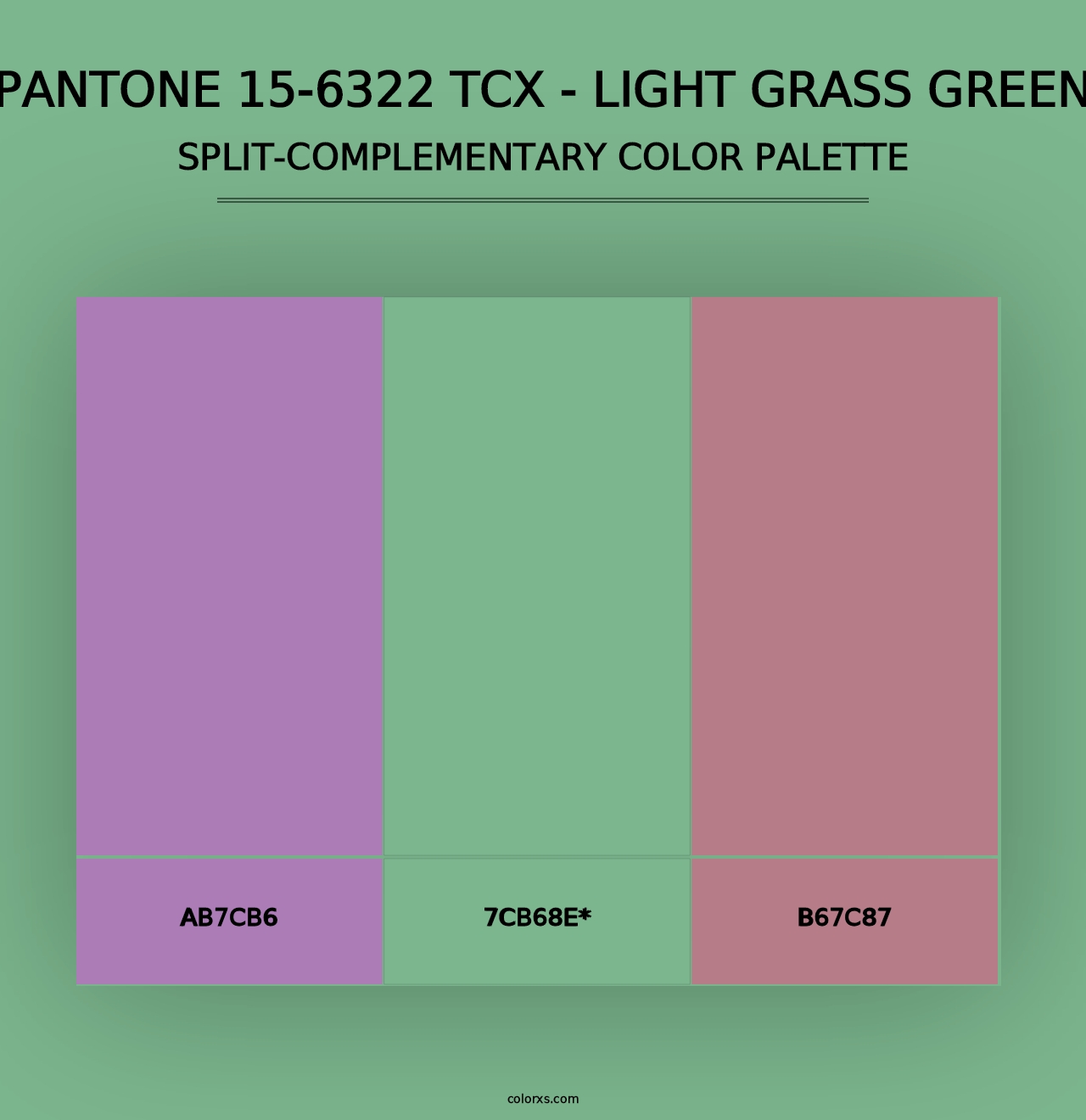 PANTONE 15-6322 TCX - Light Grass Green - Split-Complementary Color Palette