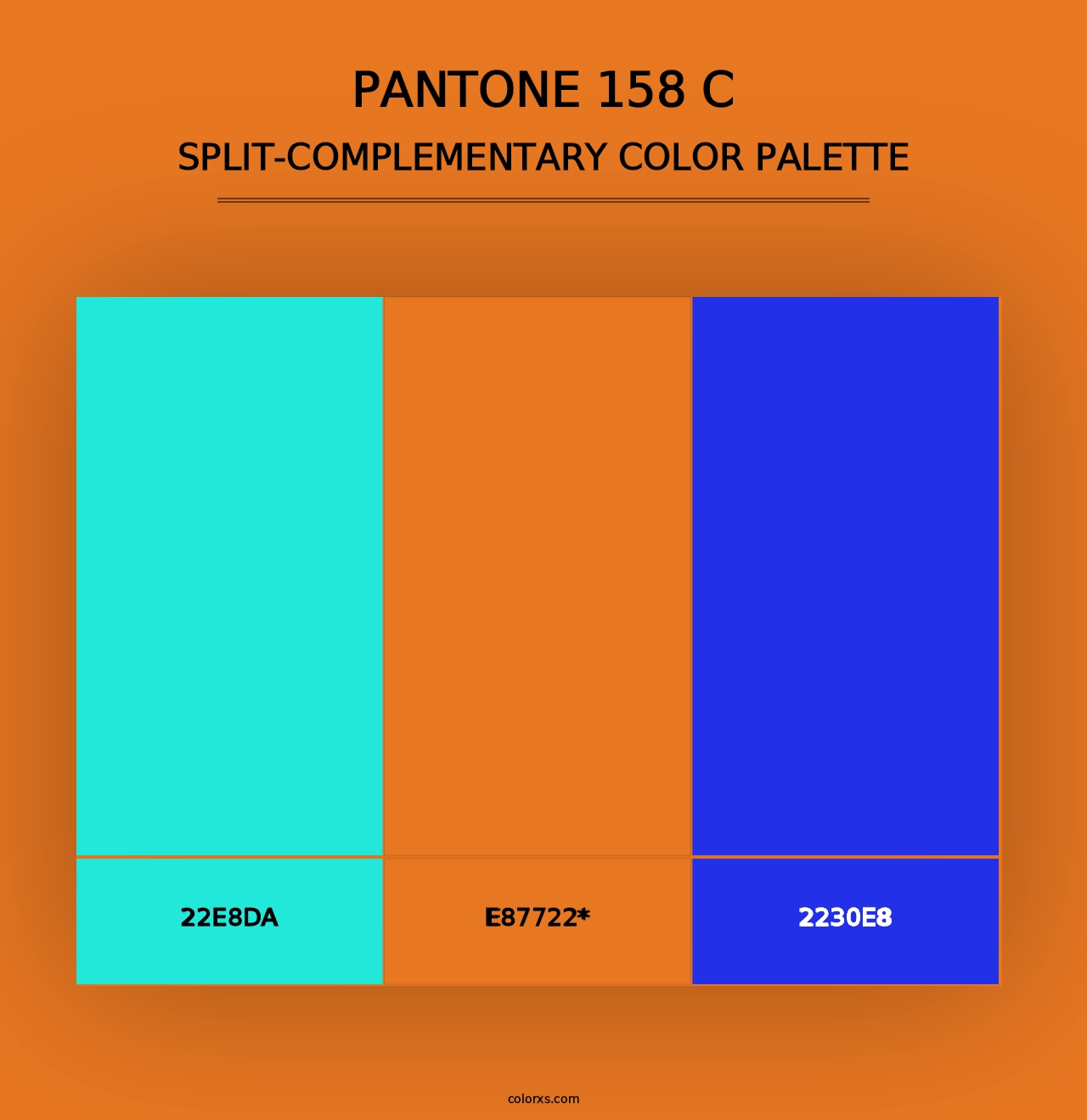 PANTONE 158 C - Split-Complementary Color Palette