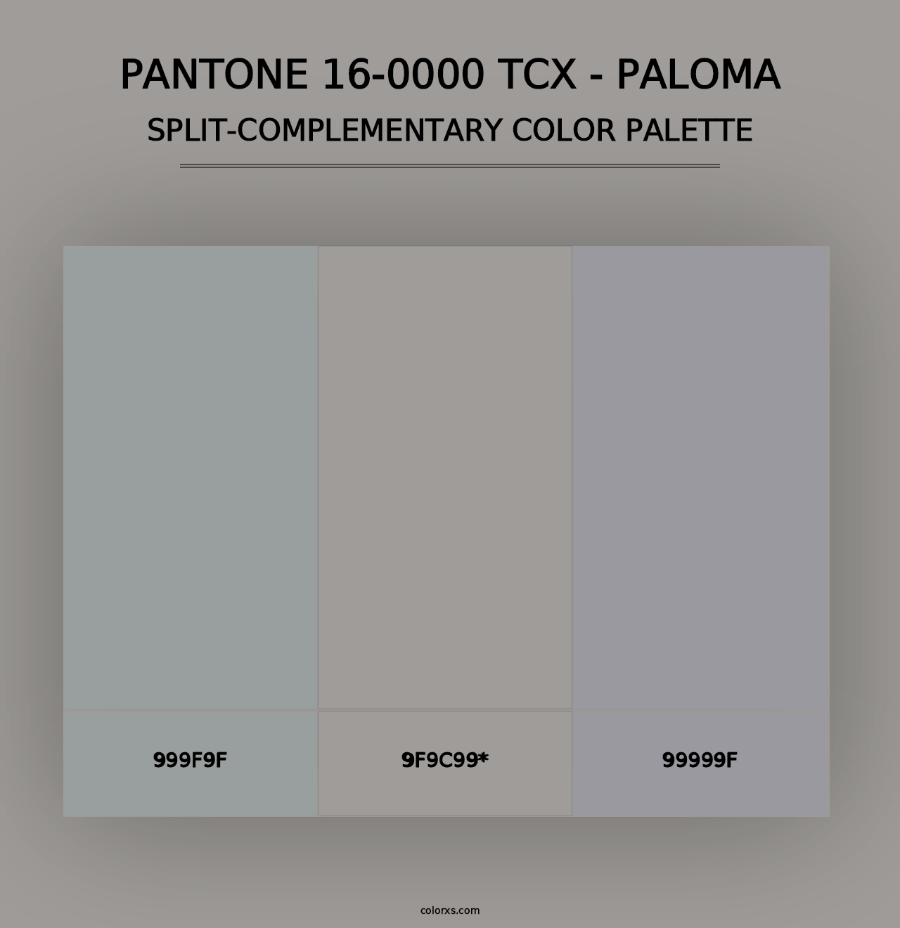 PANTONE 16-0000 TCX - Paloma - Split-Complementary Color Palette