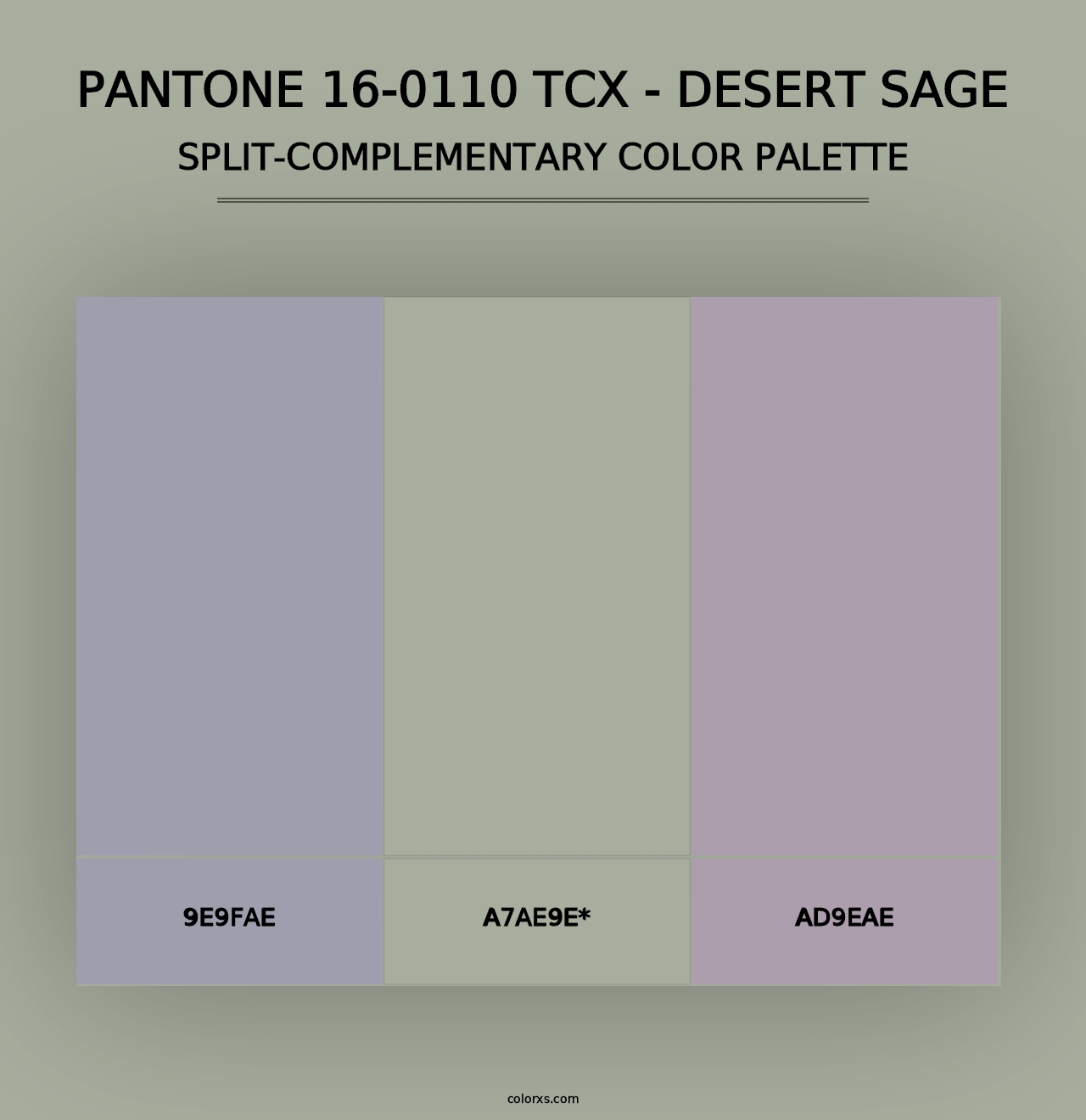 PANTONE 16-0110 TCX - Desert Sage - Split-Complementary Color Palette