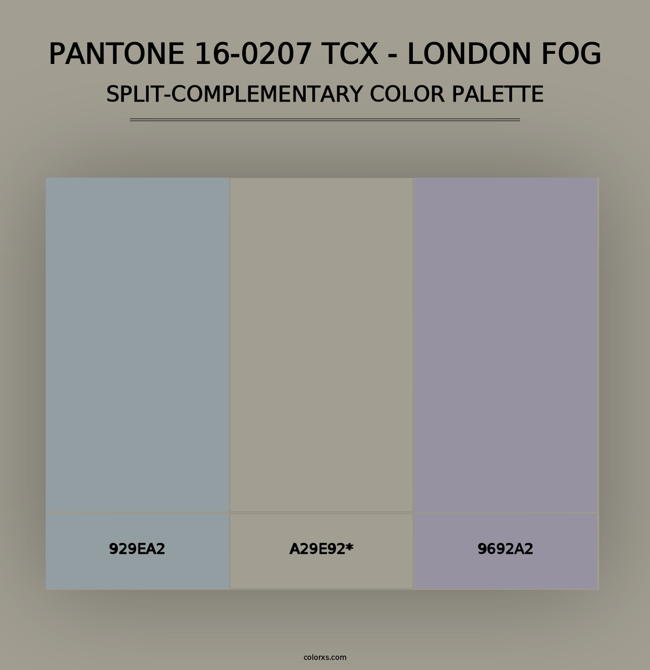 PANTONE 16-0207 TCX - London Fog - Split-Complementary Color Palette