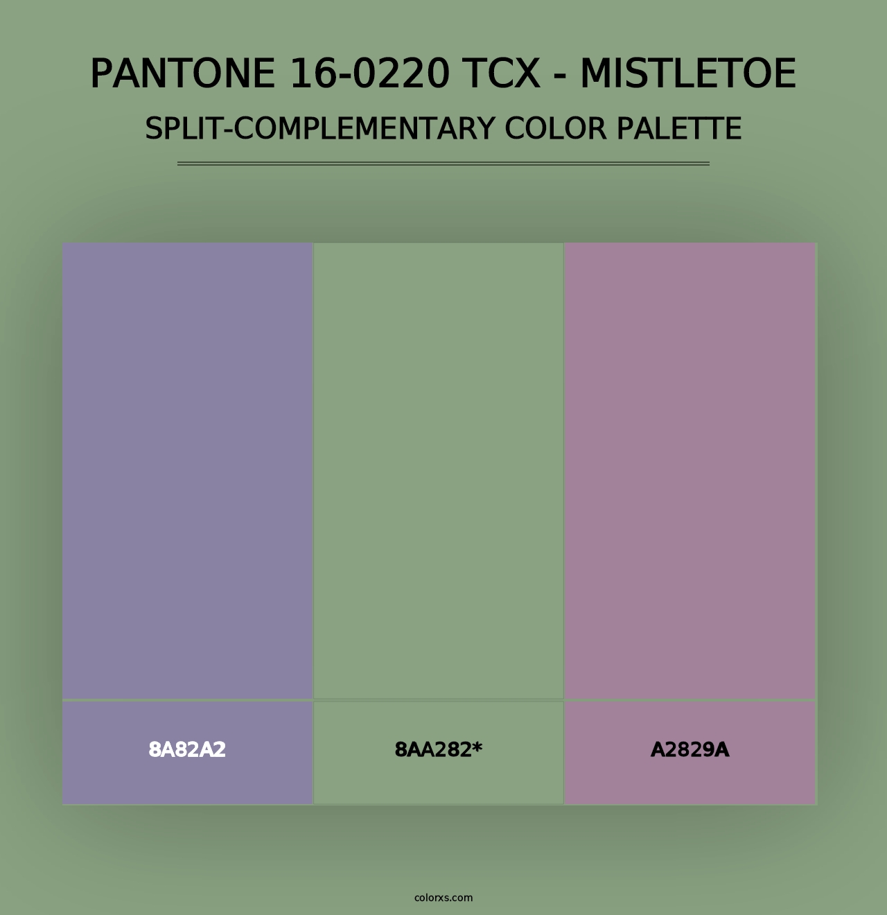 PANTONE 16-0220 TCX - Mistletoe - Split-Complementary Color Palette