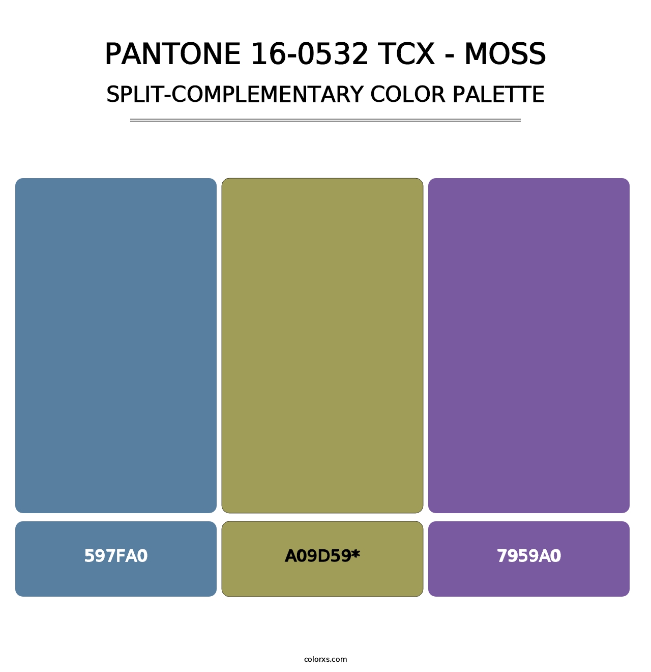 PANTONE 16-0532 TCX - Moss - Split-Complementary Color Palette